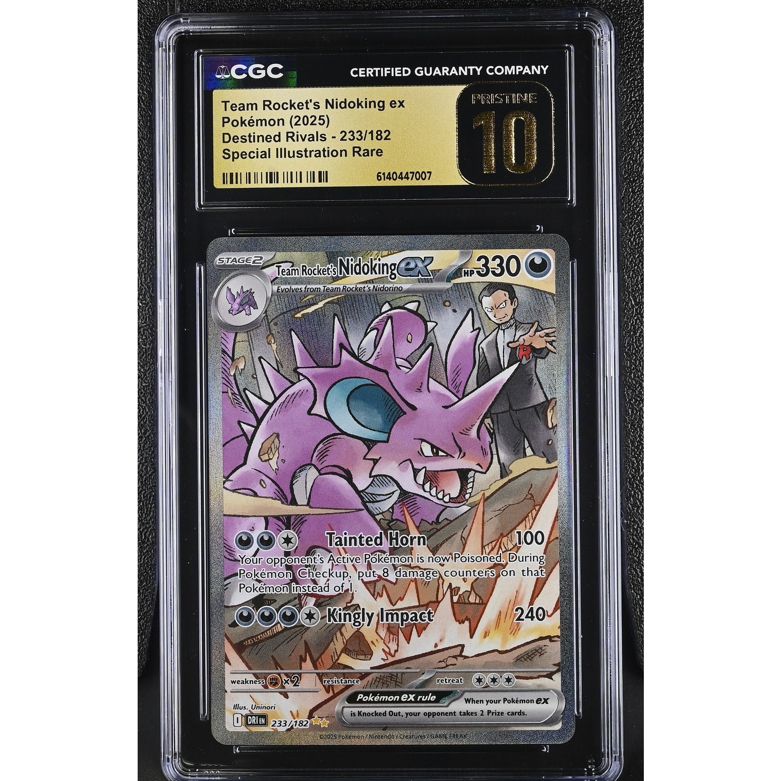 CGC 10 PRISTINE Team Rocket\'s Nidoking ex 233/182 2025 Destined Rivals SIR Card