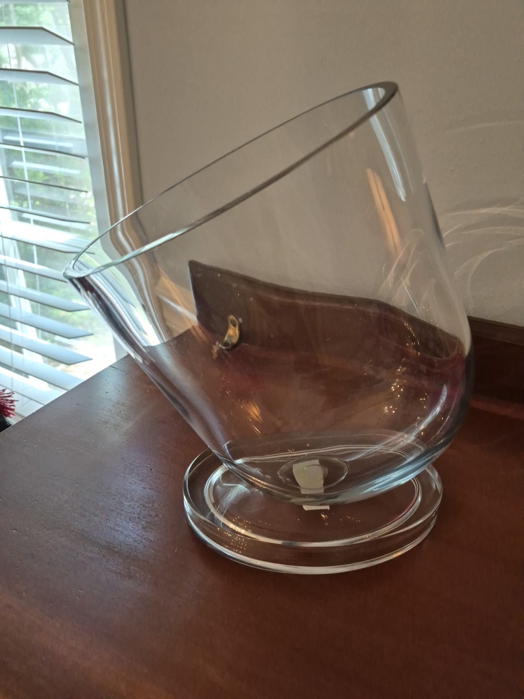 Mikasa Avalon Portuguese Ice Bucket Wine Cooler Sideways Heavy Glass w/Base Mikasa Avalon Portuguese Ice Bucket Wine Cooler Sideways Heavy Glass w/Base