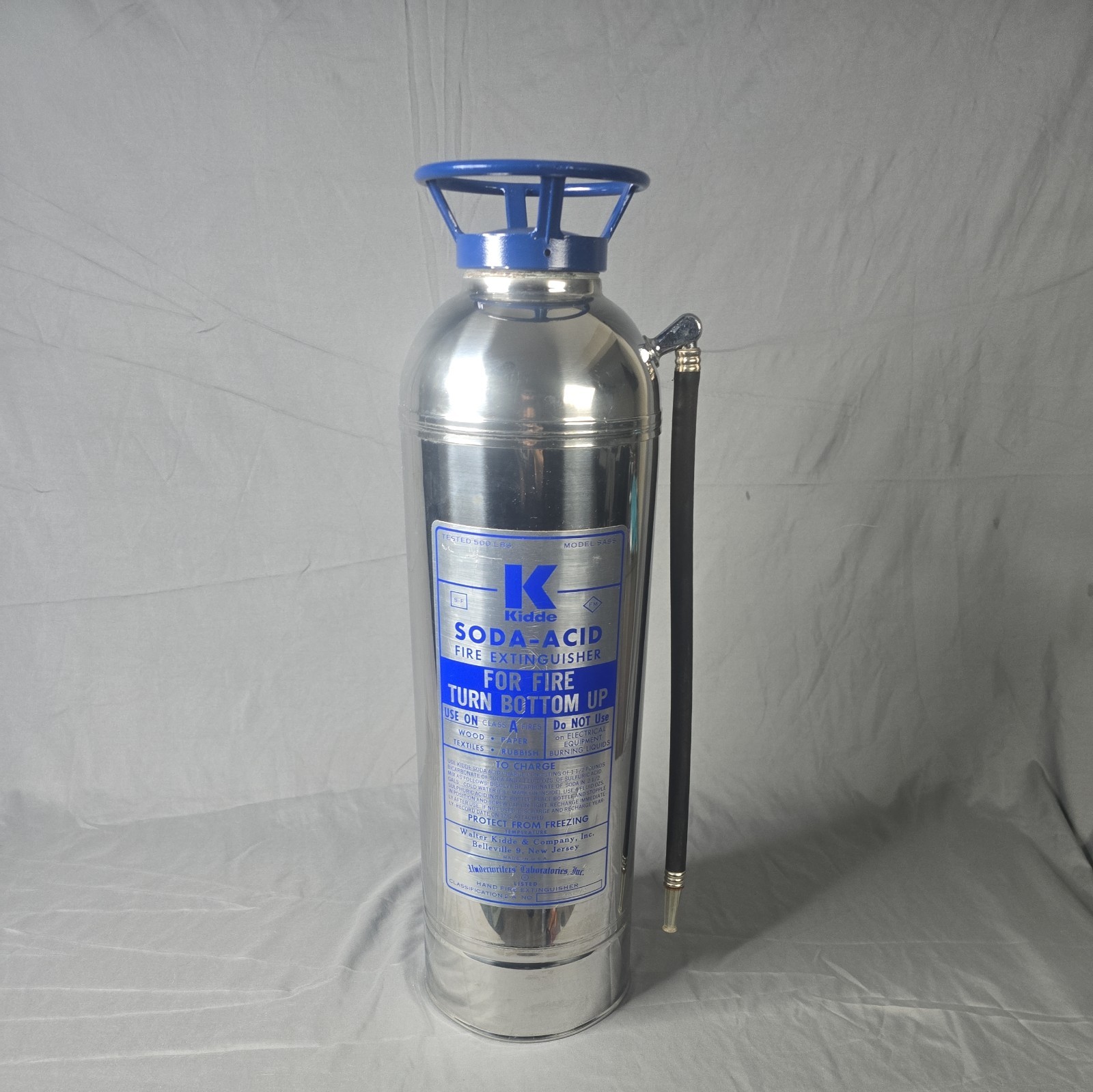 Badger SA-10 Stainless Steel Soda Acid Fire Extinguisher 2.5 Gallon Vtg 1968