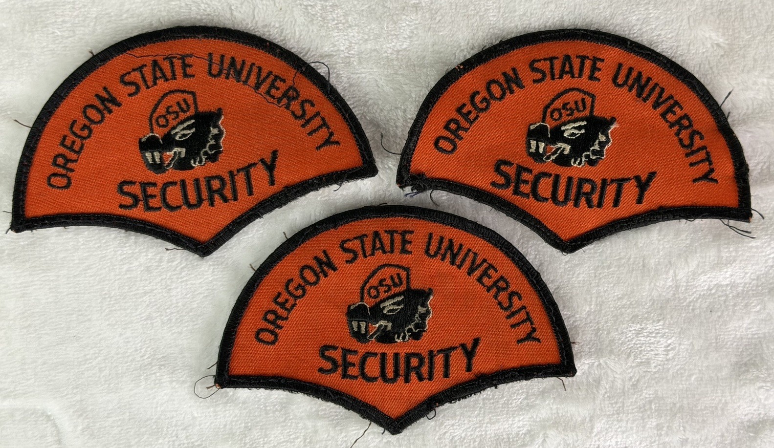 (3) Vintage Oregon State University Security Patch Lot Benny Beaver Logo OSU