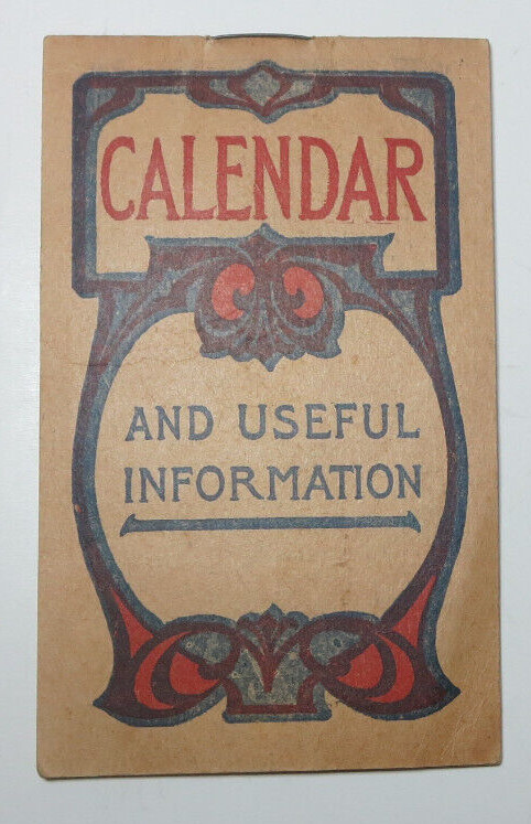 EMERSON'S BROMO-SELTZER 1911-12 CALENDAR BOOKLET - SOME USEFUL INFORMATION 