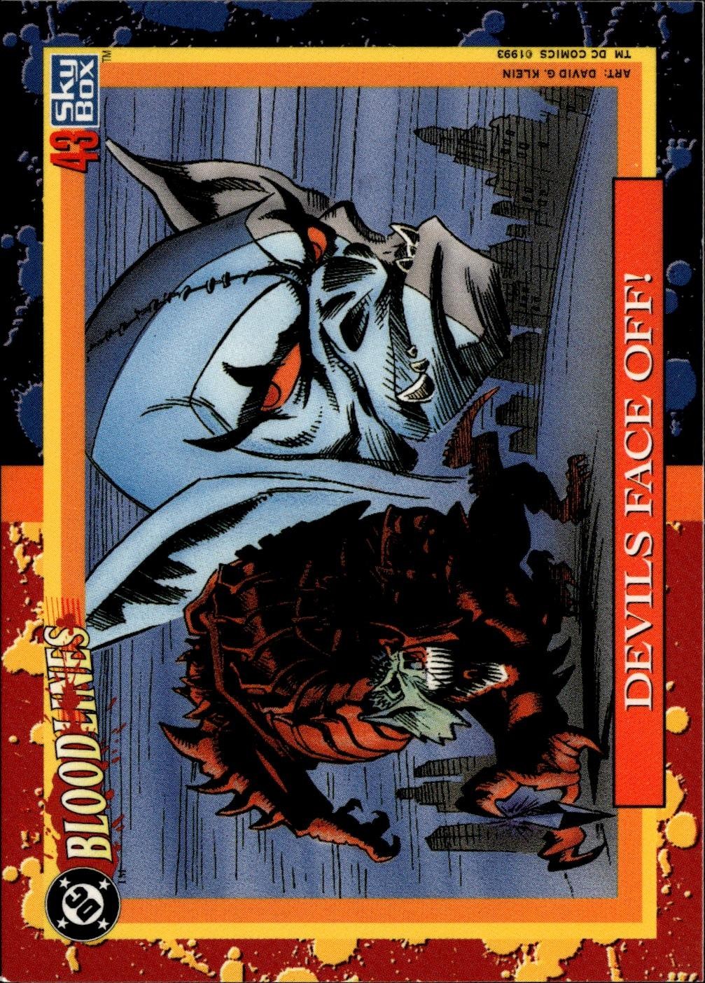 1993 SkyBox DC Comics Bloodlines #43 Devils Face Off