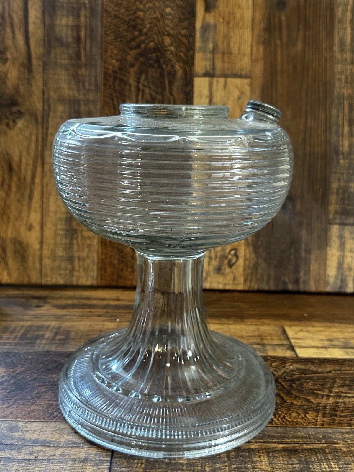 Vintage Aladdin Clear Beehive Oil Lamp Fount No Burner Or Cap