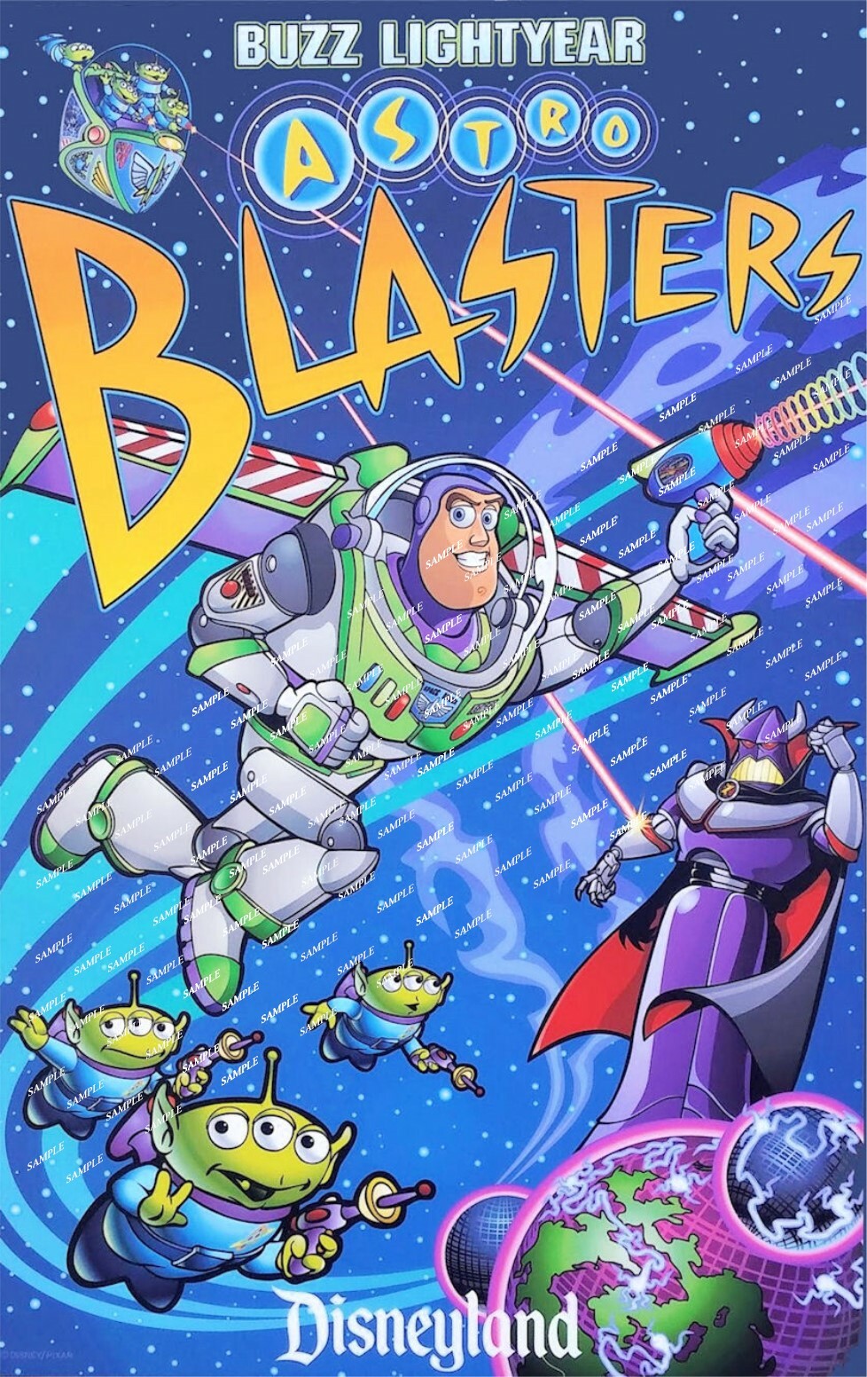 2005 Disney Buzz Lightyear Astro Blasters 11 x 17 Attraction Poster Disneyland 2005 Disney Buzz Lightyear Astro Blasters 11 x 17 Attraction Poster Disneyland