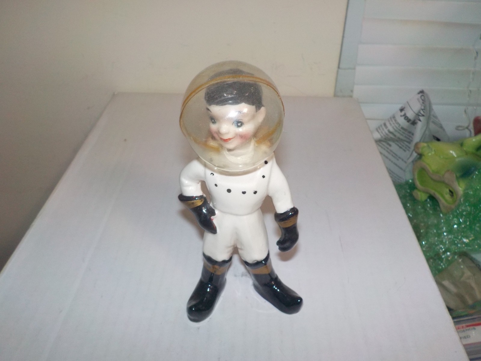 Vintage Dated 1957 Kreiss Ceramic Wes Little Space People Boy Figure w/ Bubble B Vintage Dated 1957 Kreiss Ceramic Wes Little Space People Boy Figure w/ Bubble B
