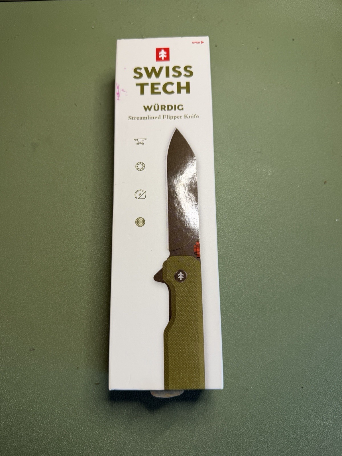 Swiss Tech Würdug Wurdig Flipper Pocket Knife - Aus-8, Ceramic Bearing, Micarta Swiss Tech Würdug Wurdig Flipper Pocket Knife - Aus-8, Ceramic Bearing, Micarta
