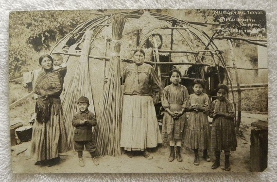 1921 Original Musquakie Indian Mothers & Children, Tama, Iowa, Meskwaki RPPC