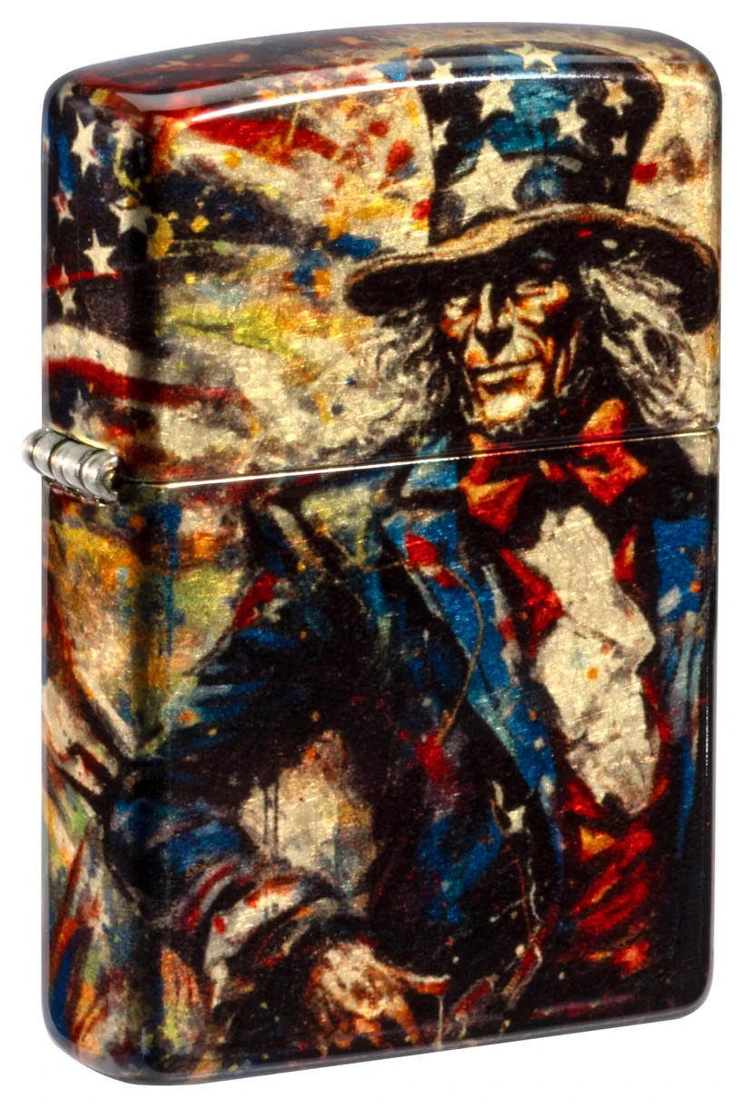Zippo Uncle Sam Fusion Design Tumbled Brass 540 Fusion Color Image 47145 Zippo Uncle Sam Fusion Design Tumbled Brass 540 Fusion Color Image 47145