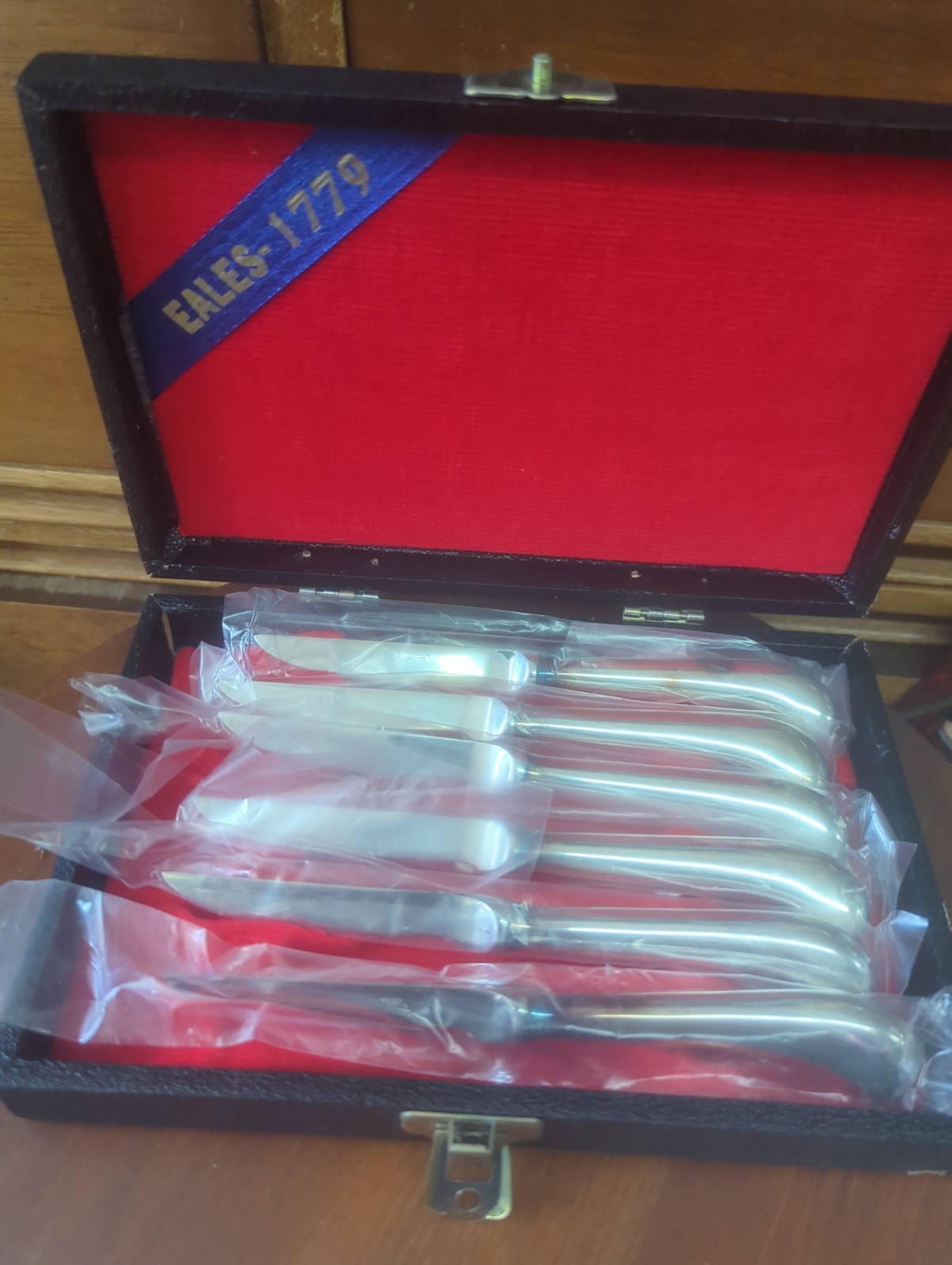 Mcm Eales Silver Plate Fruit Knives Knife Set In Case 1779 New Never Used  Set 6