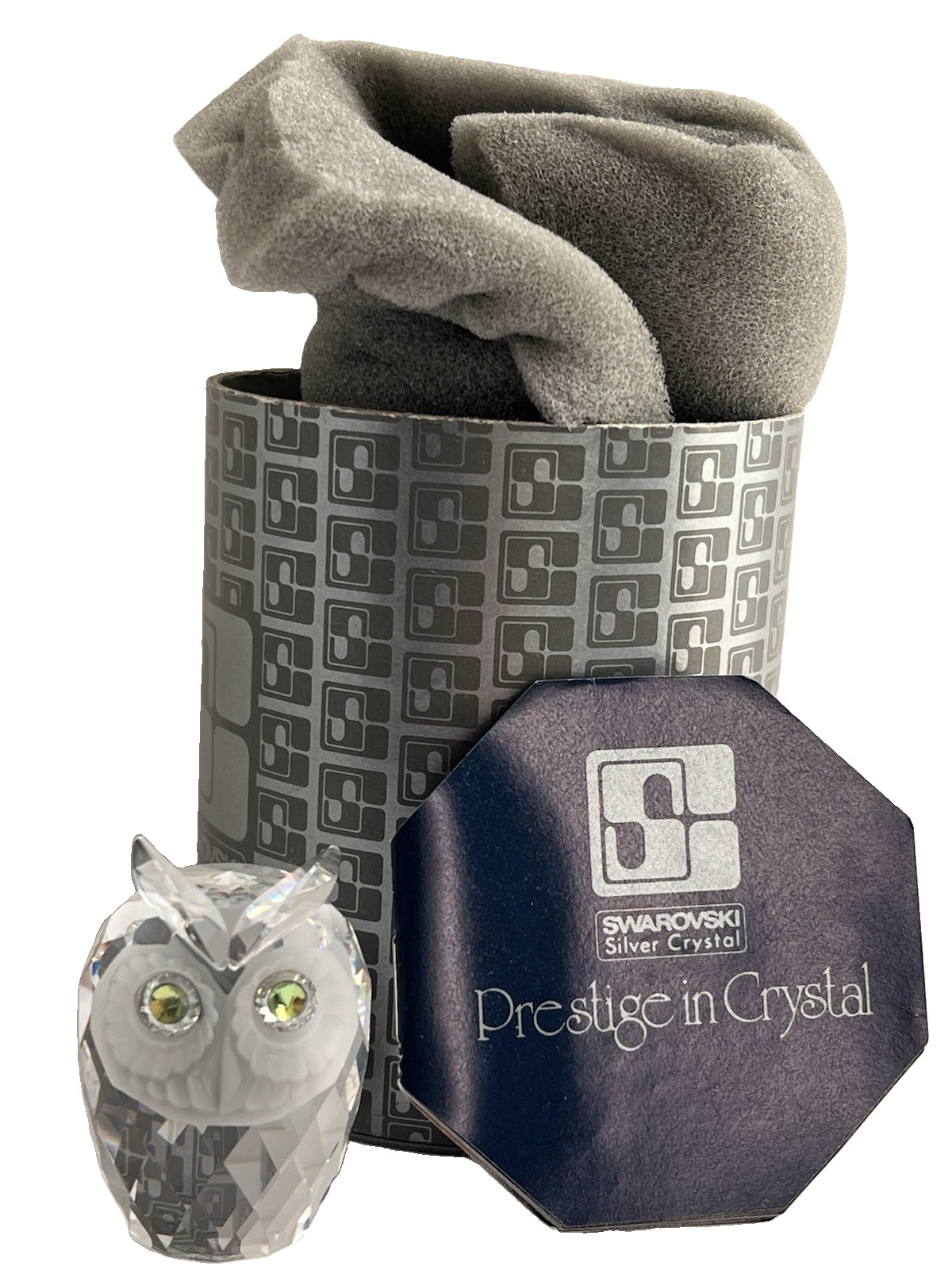 Vintage Swarovski Crystal Small Owl Figurine 7636 NR 046 Complete Box Booklet Vintage Swarovski Crystal Small Owl Figurine 7636 NR 046 Complete Box Booklet