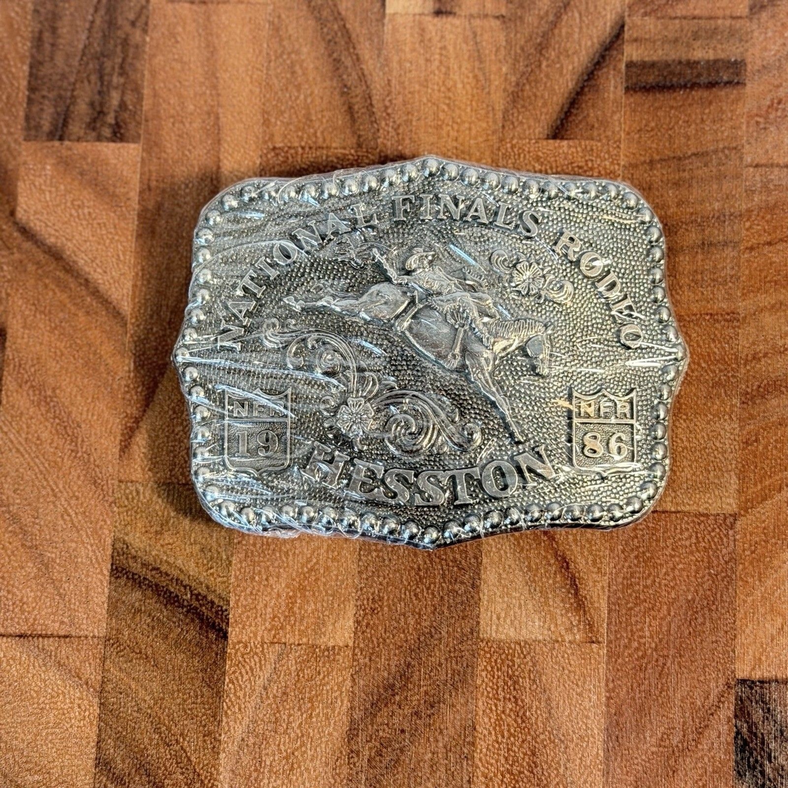 Vtg 1986 National Finals Rodeo Bronc Riding NFR Cowboy Belt Buckle Sealed Vtg 1986 National Finals Rodeo Bronc Riding NFR Cowboy Belt Buckle Sealed