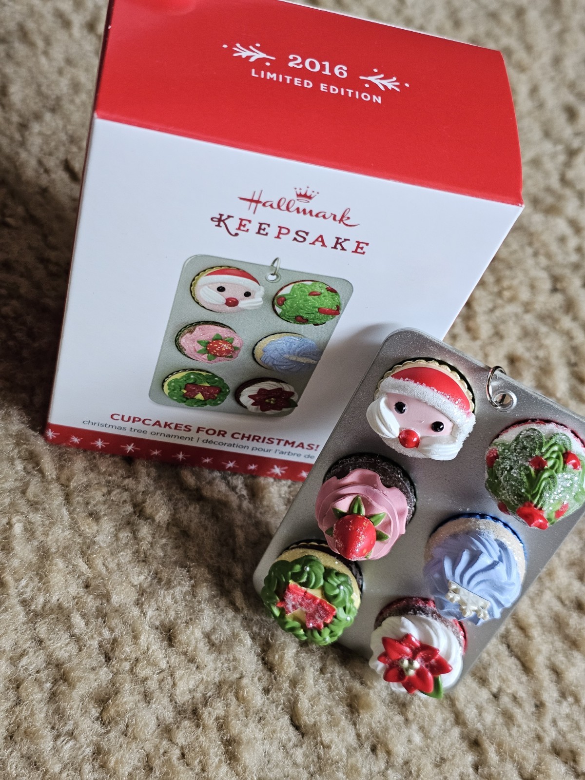 Hallmark 2016 Cupcakes For Christmas Keepsake Ornament, Limited