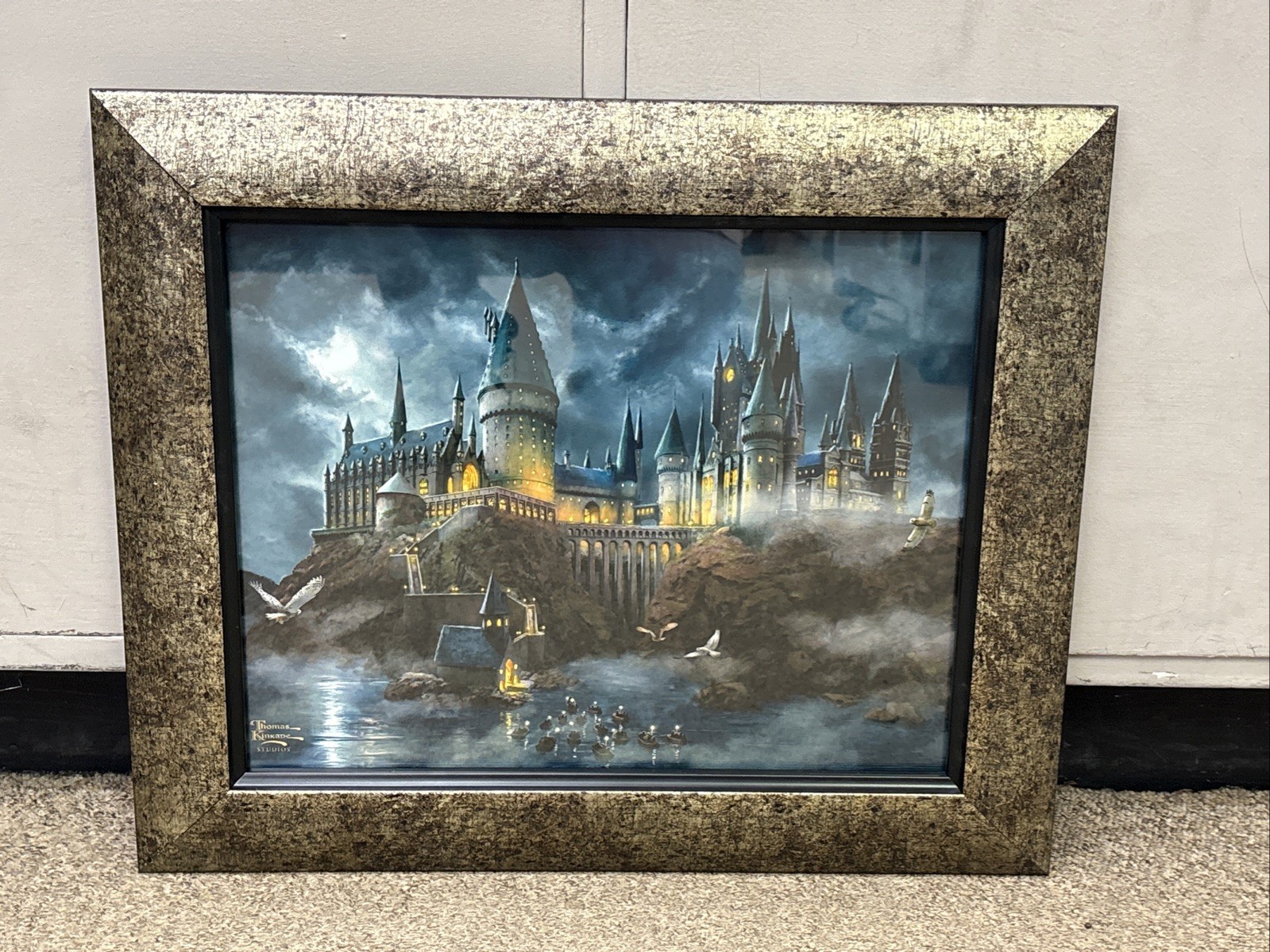 Harry Potter Hogwarts Castle Thomas Kinkade Custom Framed Print Coa B1