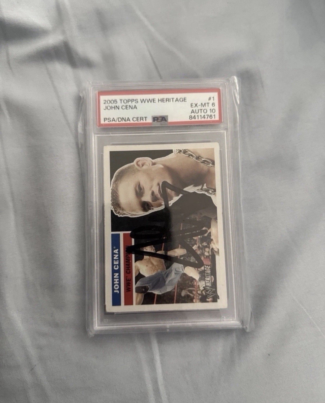 John Cena 2005 Topps WWE Heritage PSA/DNA Certified Signed Card  PSA 6 / AUTO 10