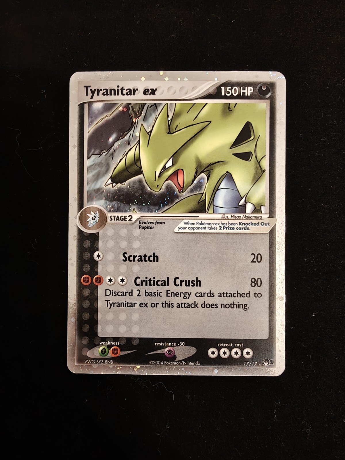 Pokémon TCG Tyranitar EX Holo Card 2004 17/17 POP Series 1 LP/MP