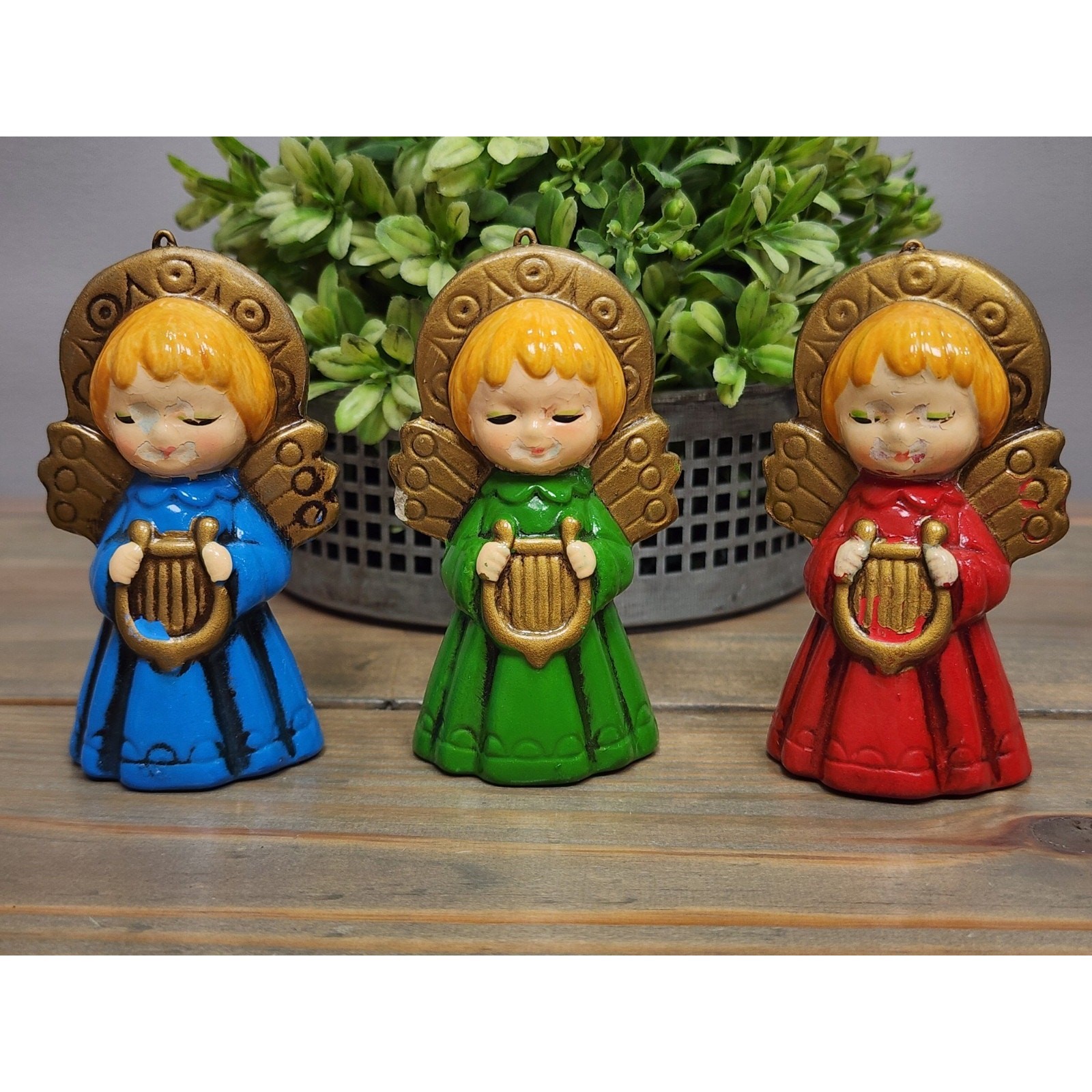 Vintage Wolin Japan MCM Chalkware Christmas Angels Vintage Wolin Japan MCM Chalkware Christmas Angels