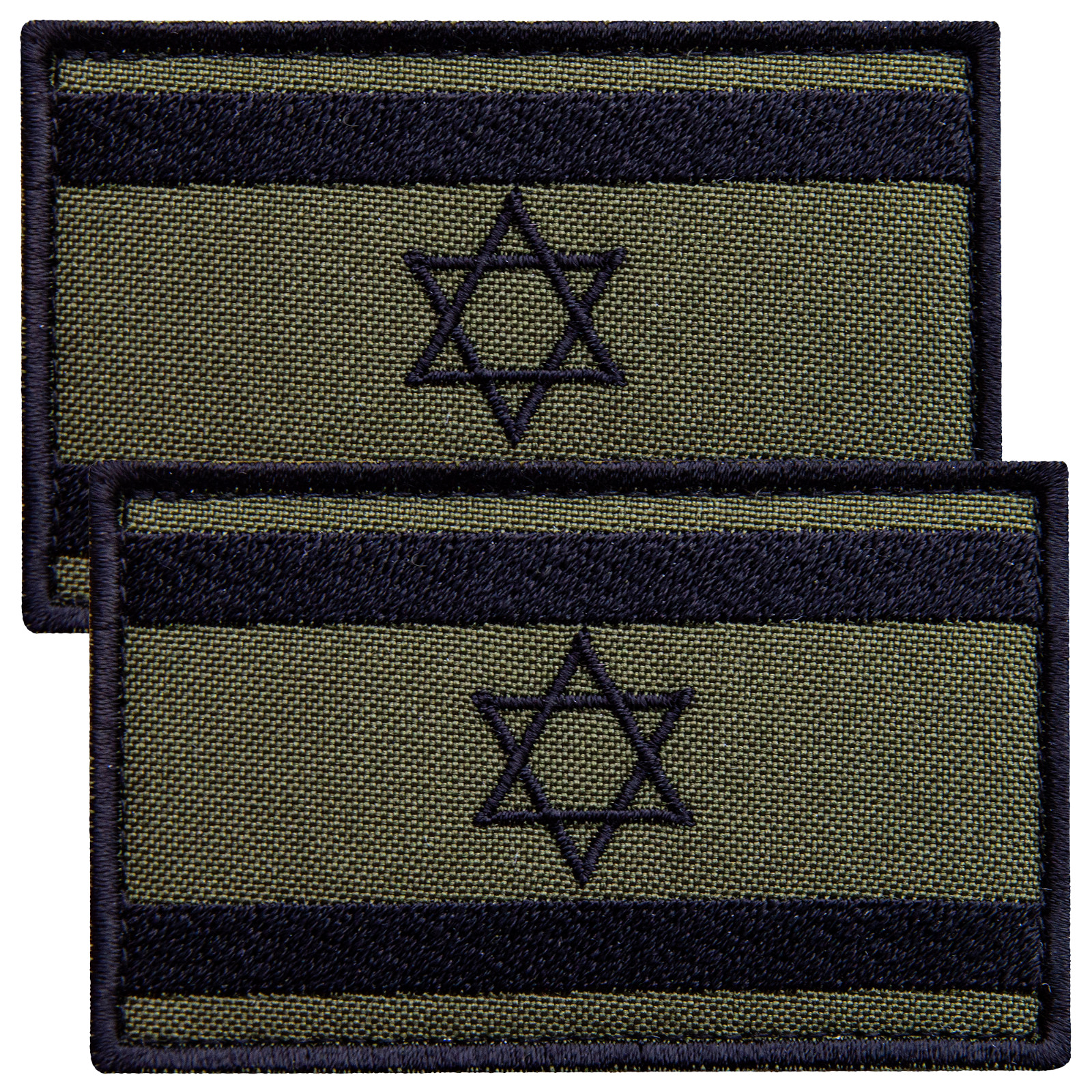 2 pcs Israel Flag Patch Set, Embroidered Israeli Flag Olive Drab 2 pcs Israel Flag Patch Set, Embroidered Israeli Flag Olive Drab