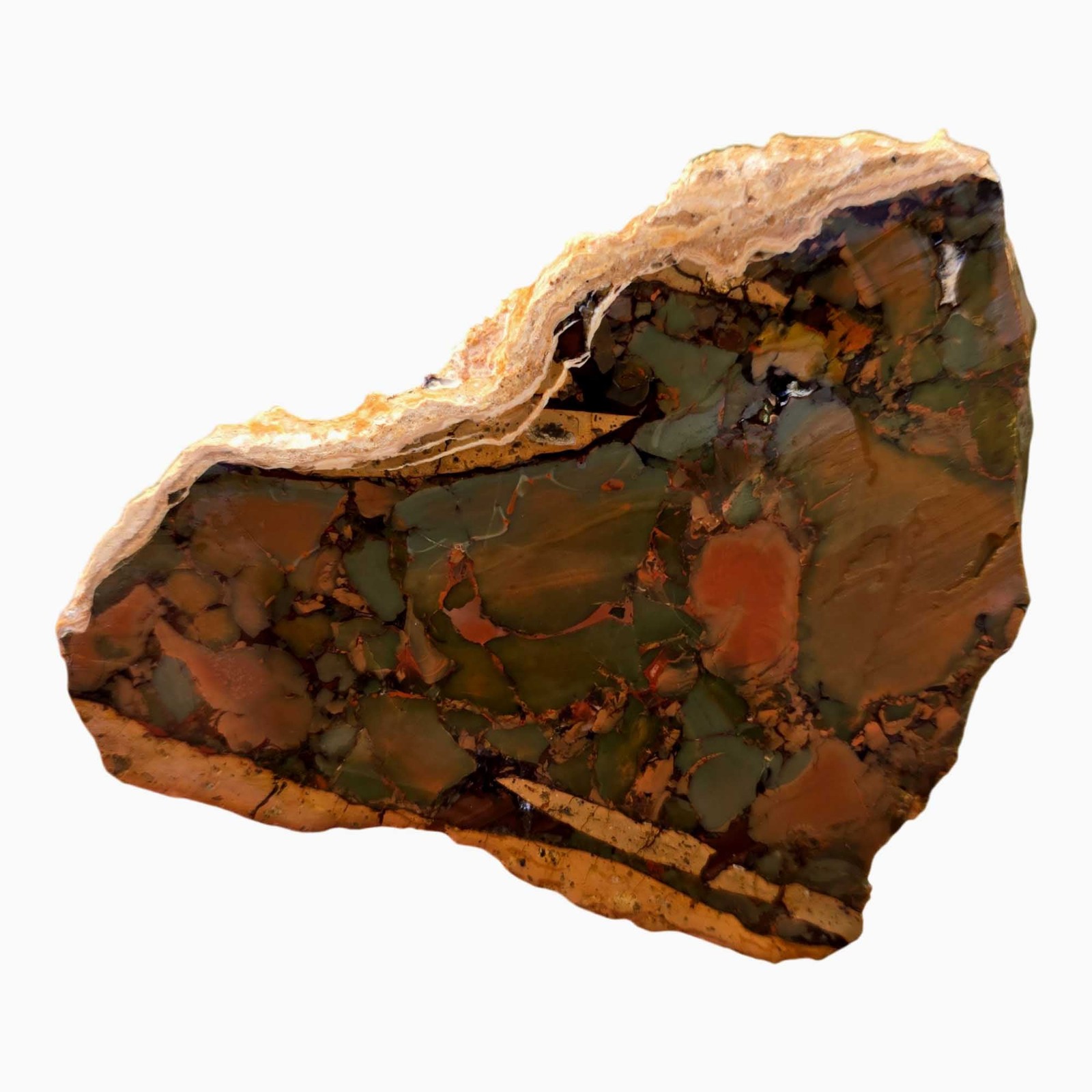 Whisky Creek Jasper Slab - Green Brecciated - Red Islands Owyhee