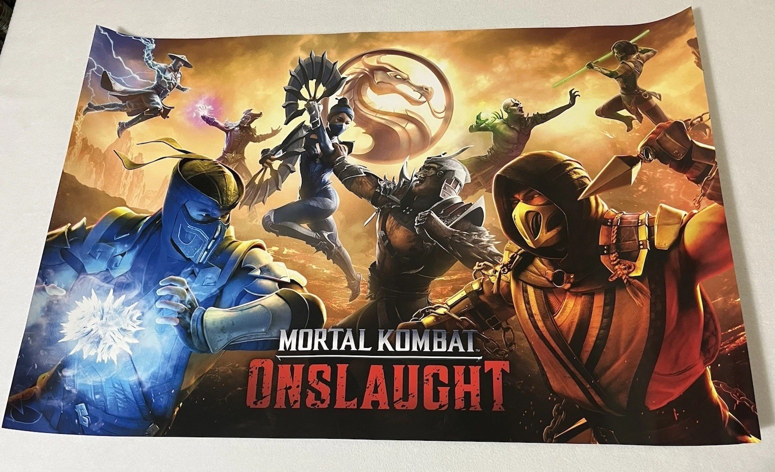 Mortal Kombat Onslaught Poster 24” x 36” Rare