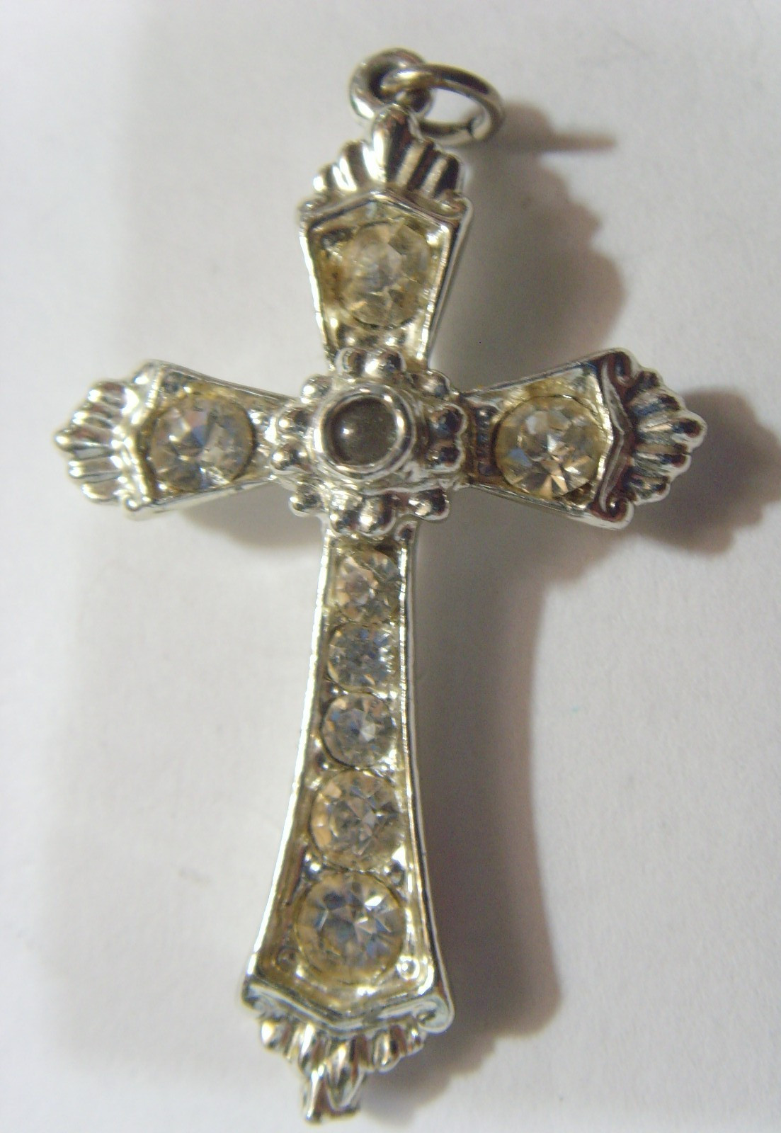 1950s vintag religious stanhope Lords prayer diamante gems cross pendant 55073 1950s vintag religious stanhope Lords prayer diamante gems cross pendant 55073