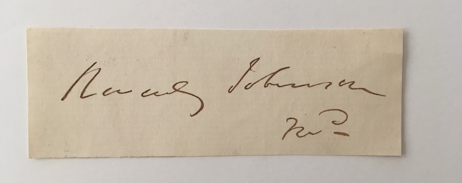 Reverdy Johnson Signed Autographed 1.5 x 4.5 Cut JSA Letter Dred Scott Surratt Reverdy Johnson Signed Autographed 1.5 x 4.5 Cut JSA Letter Dred Scott Surratt