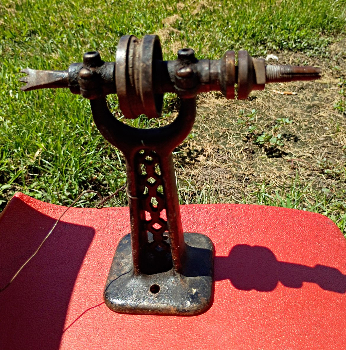 Vintage Original Cast Iron Hand Drill Bit Sharpener Grinding Fixture Stand