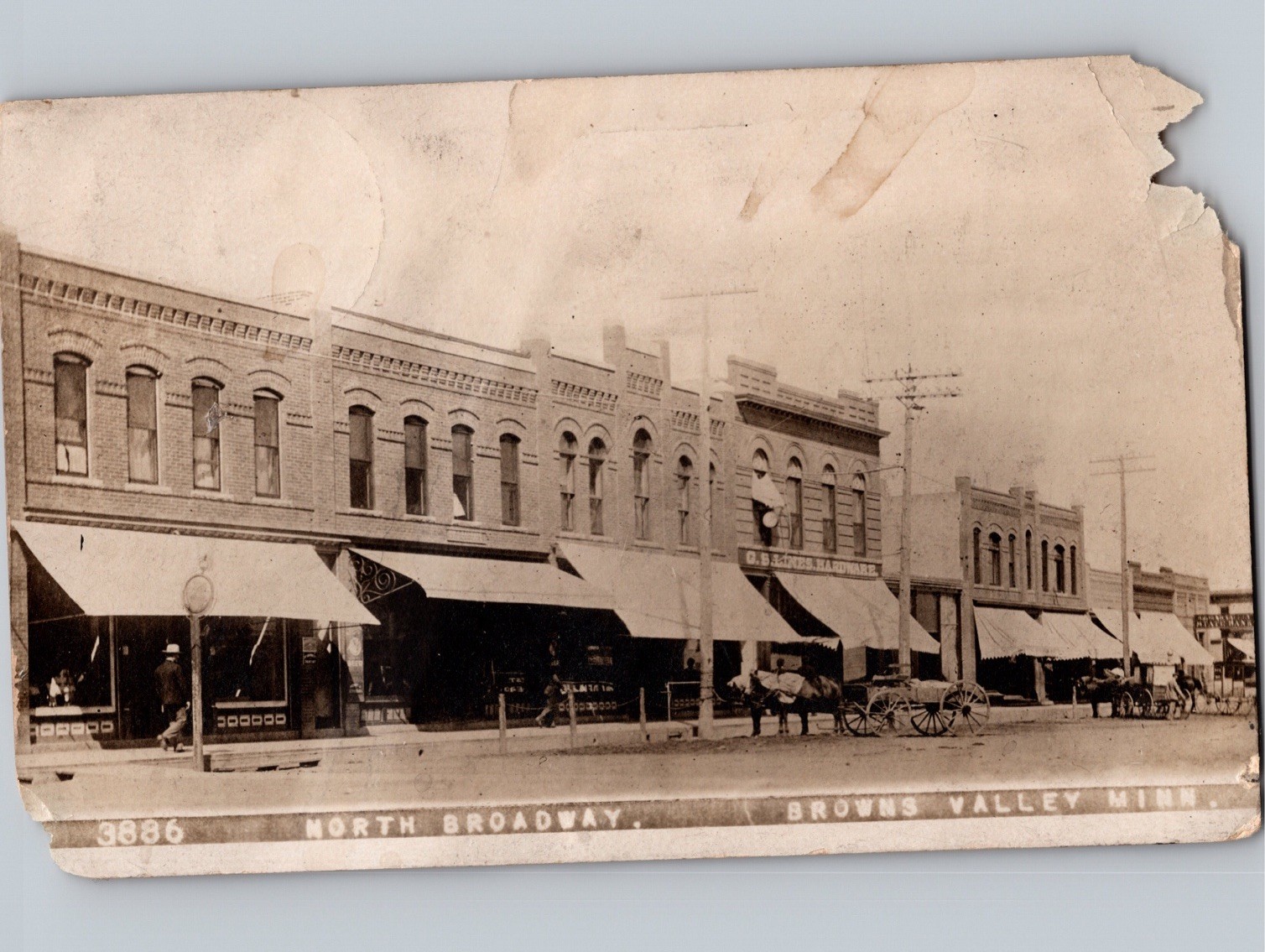 c1909 North Broadway St Browns Valley Minnesota MN Street View RPPC Real Photo