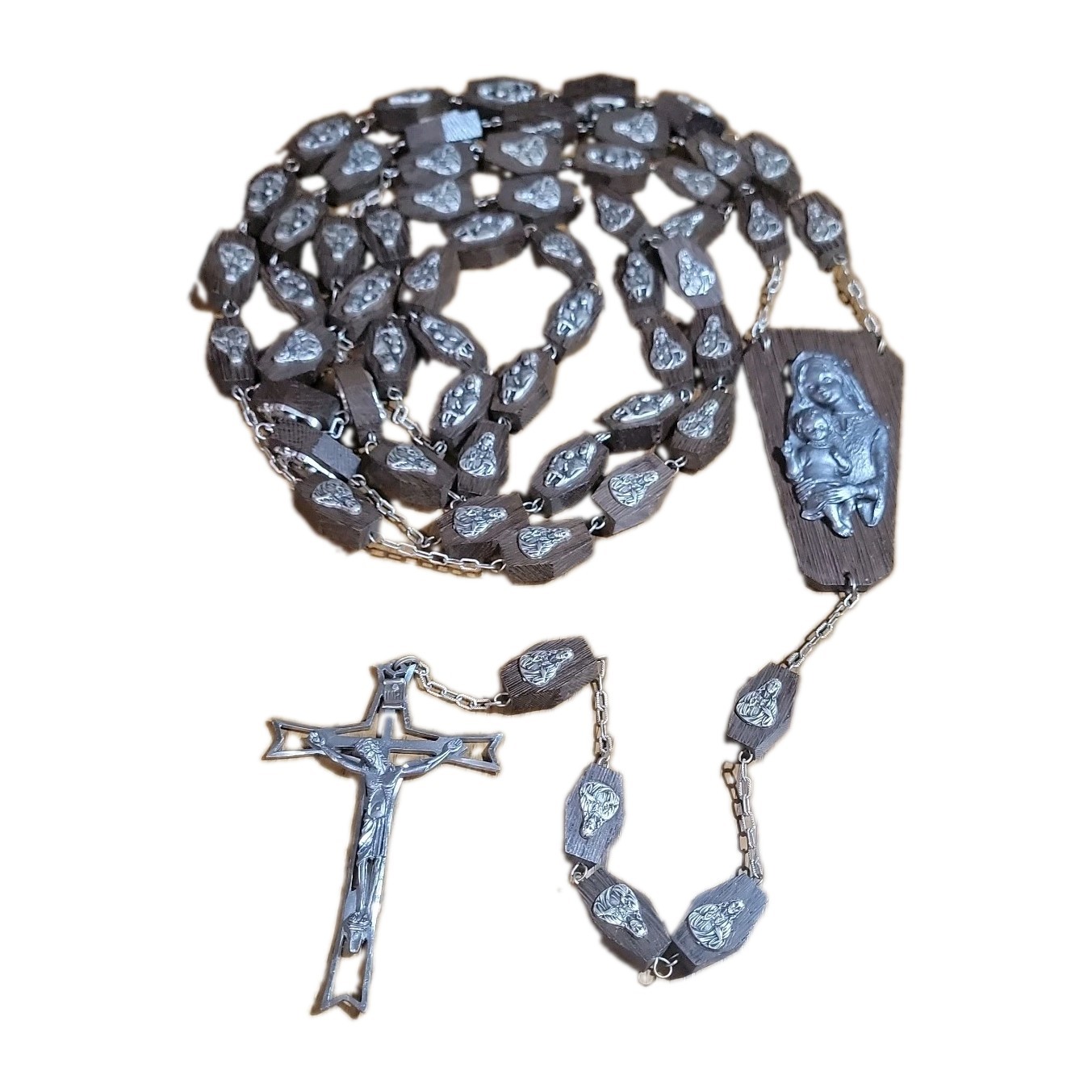 Vtg Large Rosary Jerusalem Wood 75 Vtg Large Rosary Jerusalem Wood 75