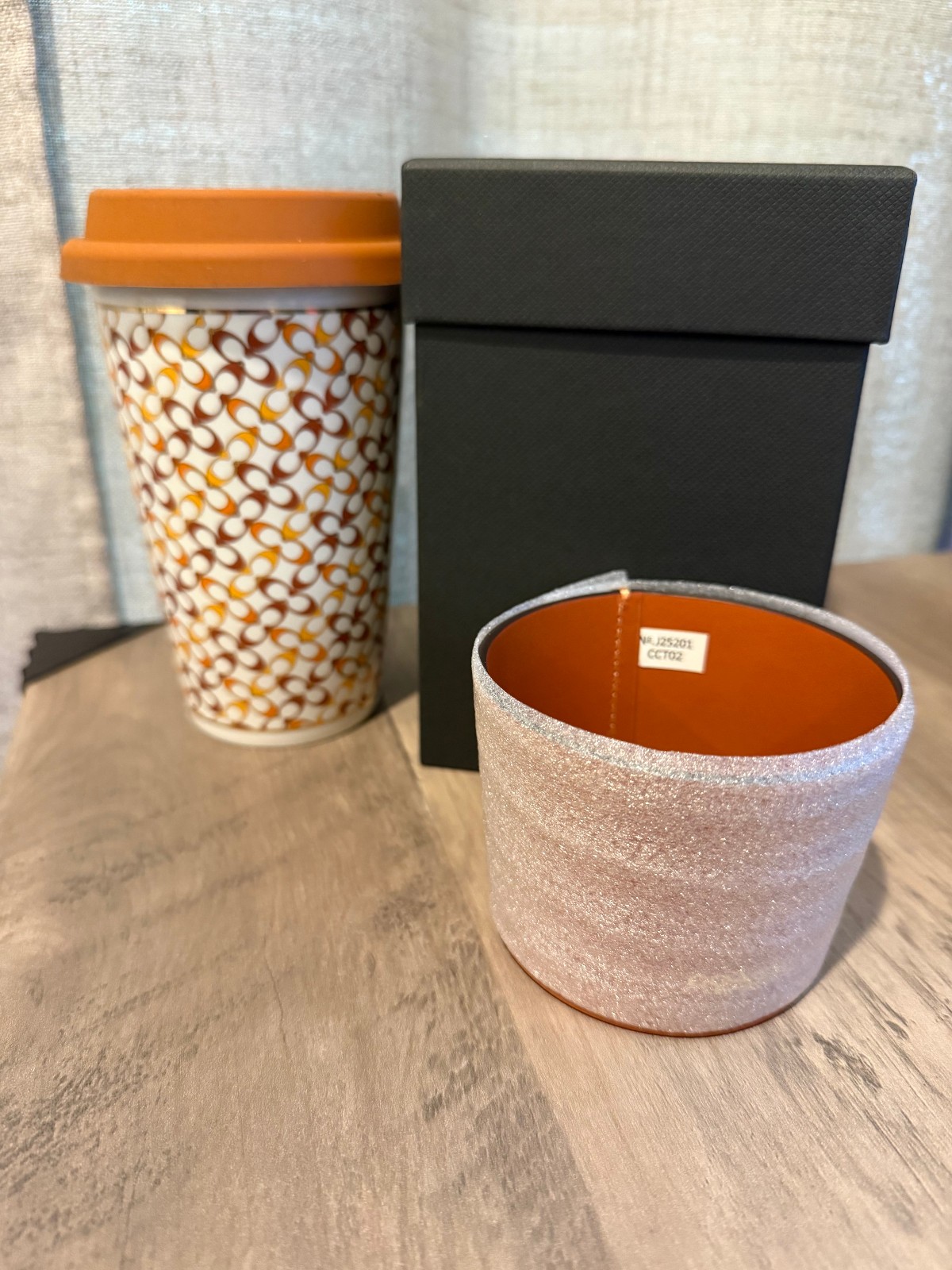 Coach Signature Hot Lidded Coffee Cup With Box Coach Signature Hot Lidded Coffee Cup With Box