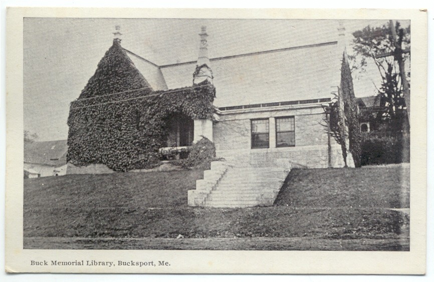 Bucksport ME Buck Memorial Library Postcard Maine
