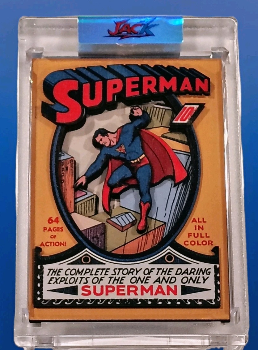 Superman #1 (1939) Custom Cut & Stacked 3-D Trading Card In Case 