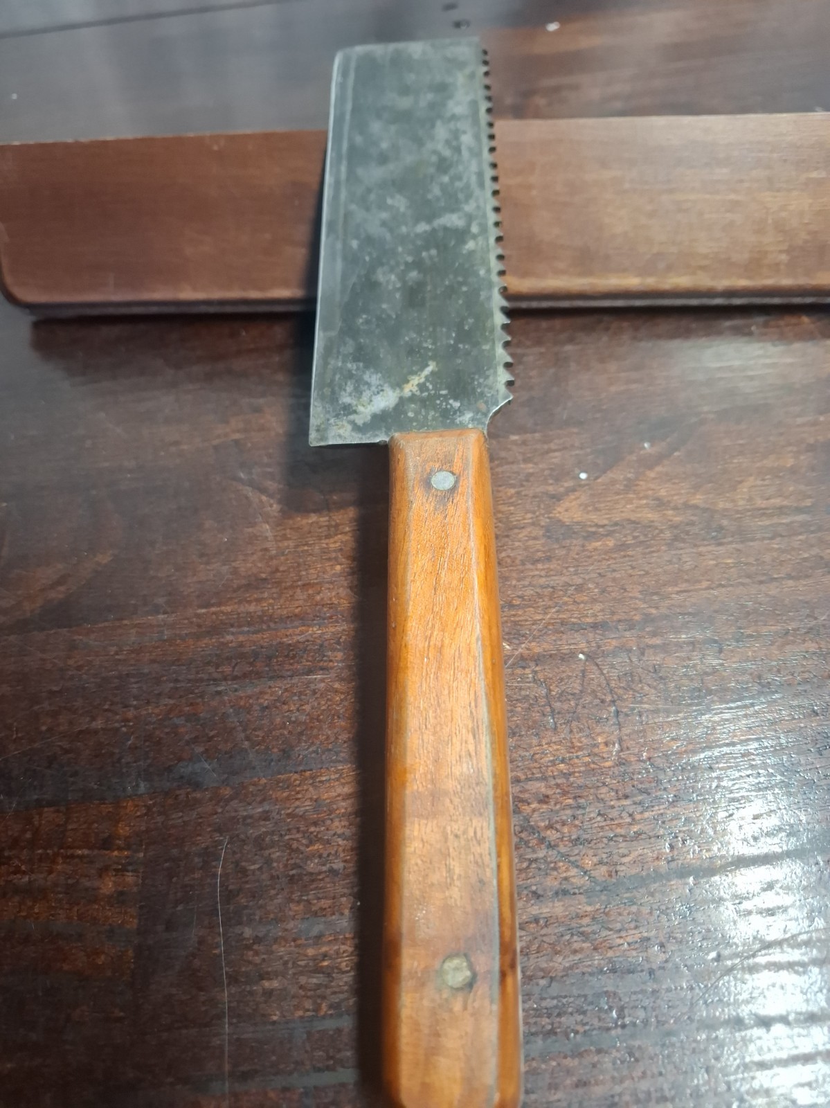 Vintage serrated edge knife heavy