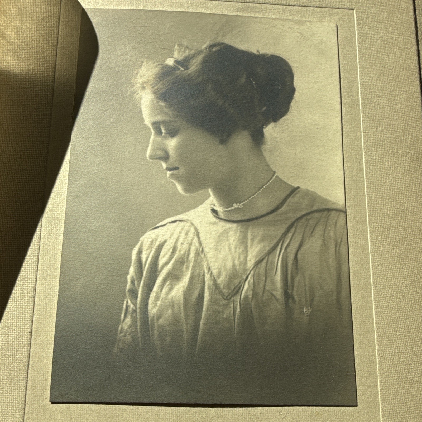 1912 Vintage Black & White Portrait Photo Marian Yeamans Signed Embossed SLC
