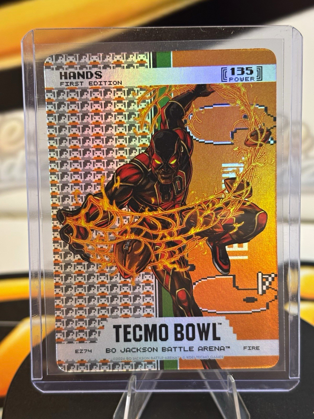 Hands 1st Edition Tecmo Bowl Bo Jackson Battle Arena Fire EZ74 Trading Card