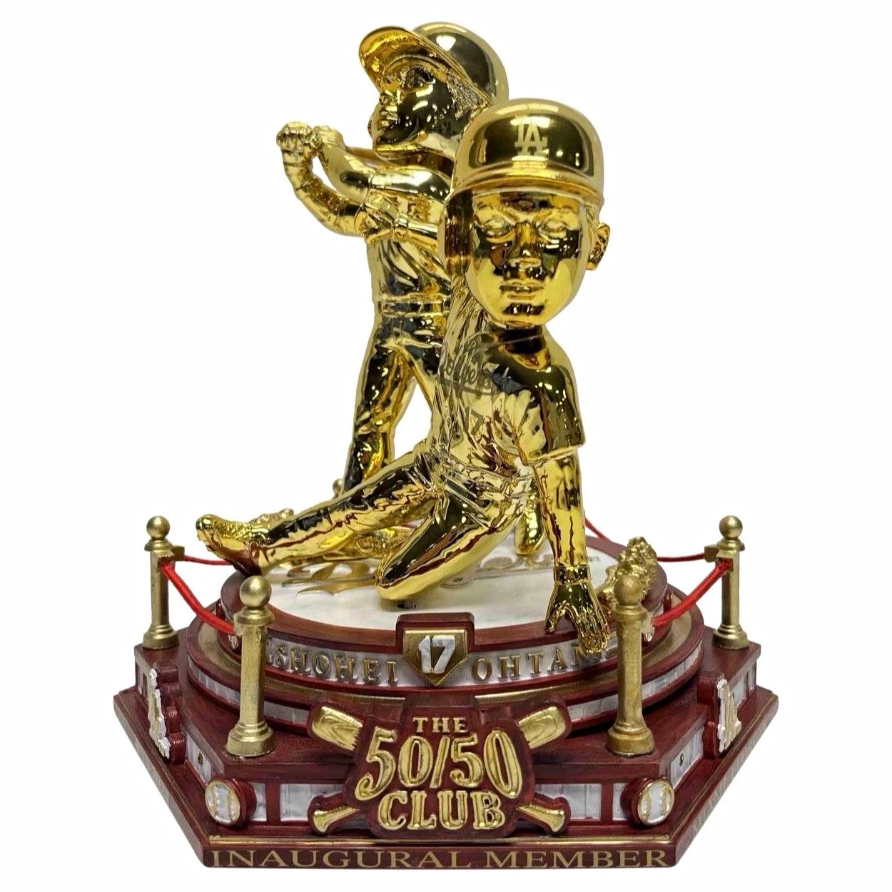 Shohei Ohtani MLB The 50/50 Club Gold Chrome Plastic Baseball Figurine 2024