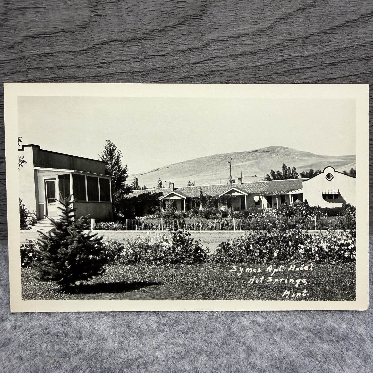 Symes Apt Hotel Hot Springs Montana RPPC Postcard Meir\'s Studio Polson MT Symes Apt Hotel Hot Springs Montana RPPC Postcard Meir\'s Studio Polson MT