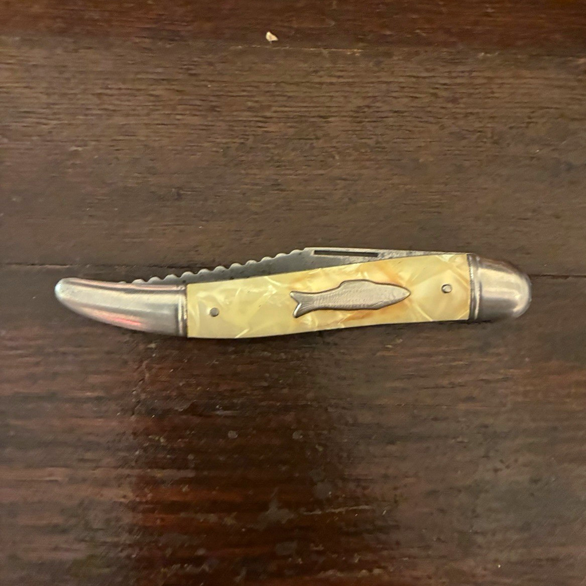 Vintage Imperial Fish Knife Providence Rhode Island Made in USA Ivory Inlay