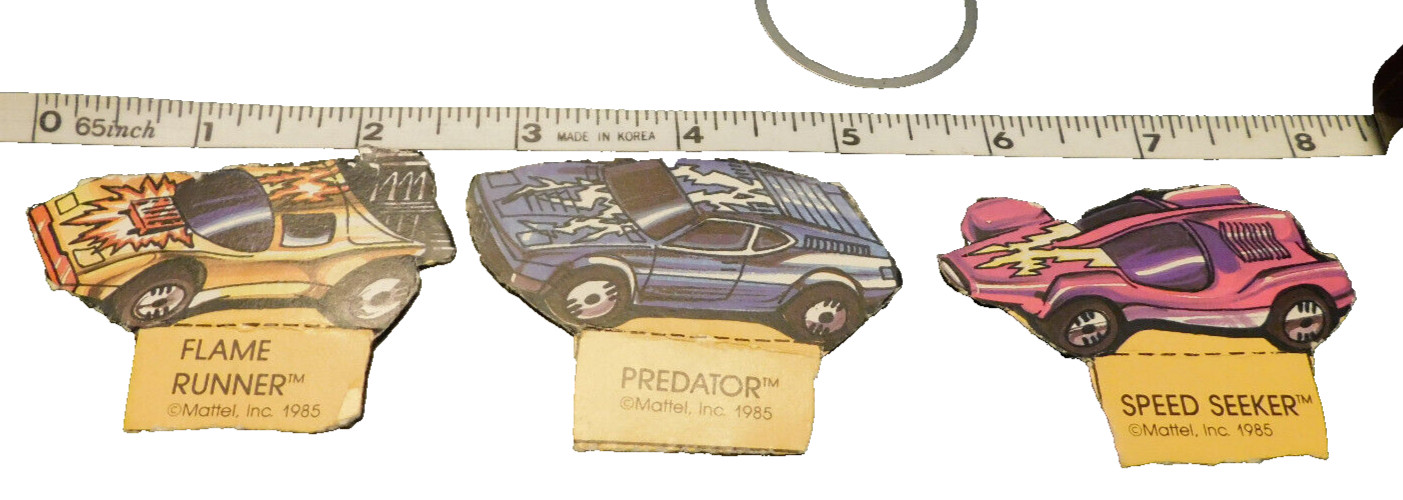 Vtg Lot Hot Wheels HTF Cut-Outs Stand Up Cars Flame Runner Speed Seeker Predator