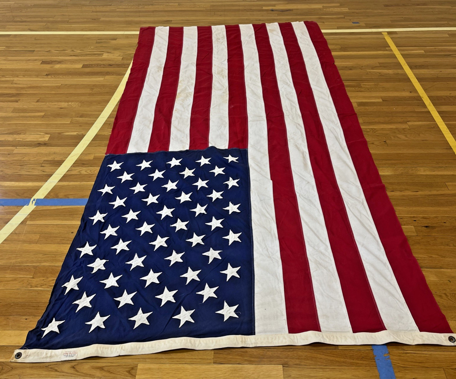 XL Vintage American Flag Cotton Sewn Stars & Stripes USA 58x114 Valley Forge, Pa XL Vintage American Flag Cotton Sewn Stars & Stripes USA 58x114 Valley Forge, Pa
