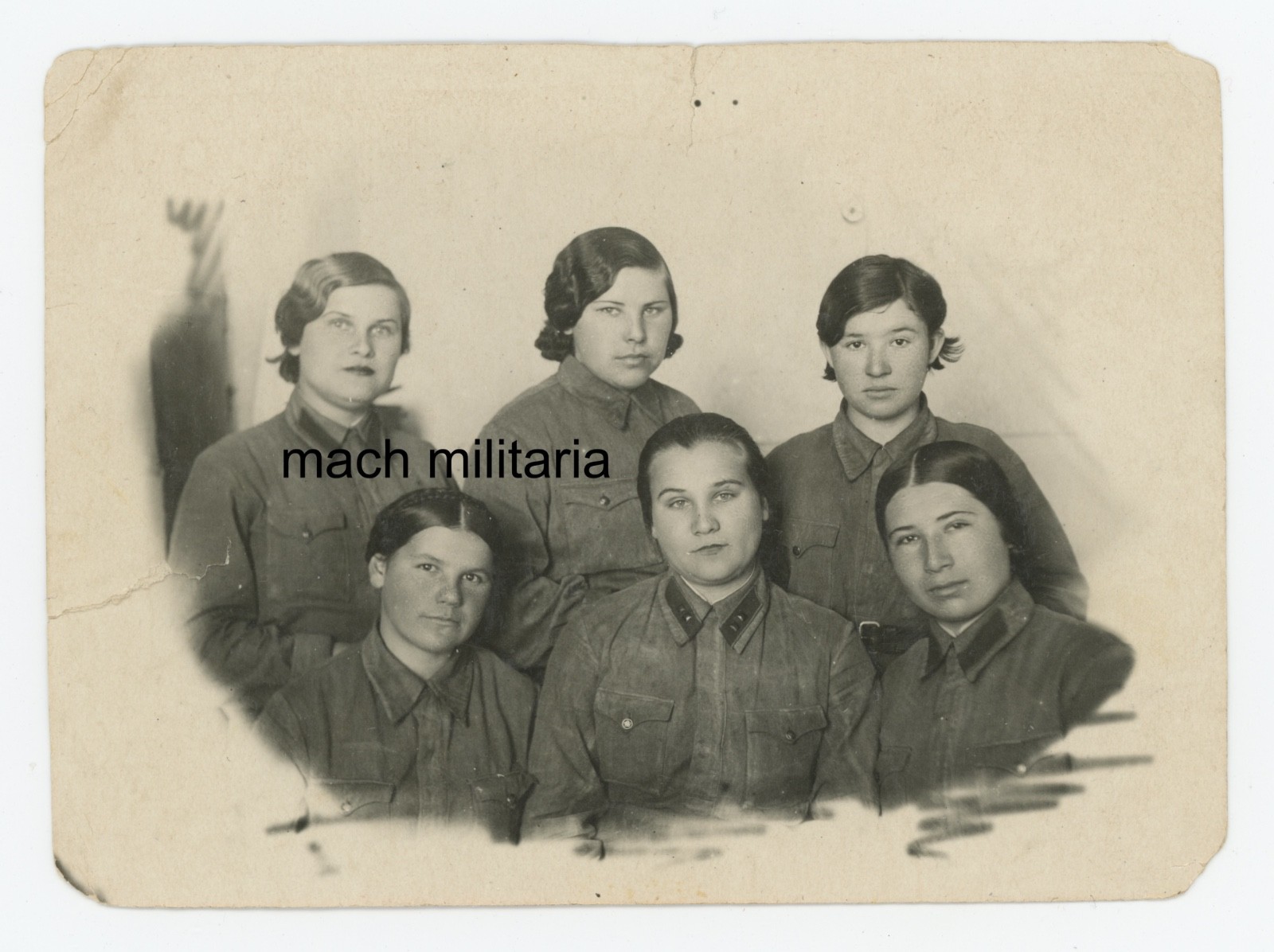 WWII Photo Female Soviet Russian USSR Red Army Soldiers Military Portrait