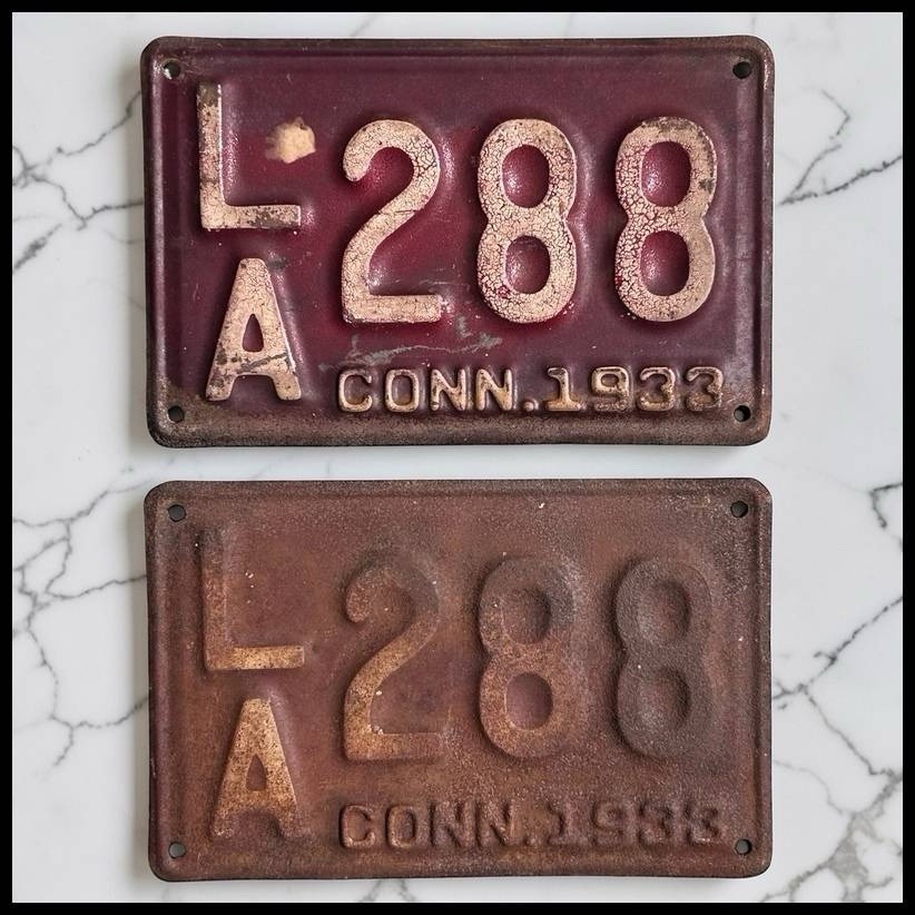 1933 Connecticut License Plate Pair Front Rear Vintage Antique CT Auto Tag LA288 1933 Connecticut License Plate Pair Front Rear Vintage Antique CT Auto Tag LA288