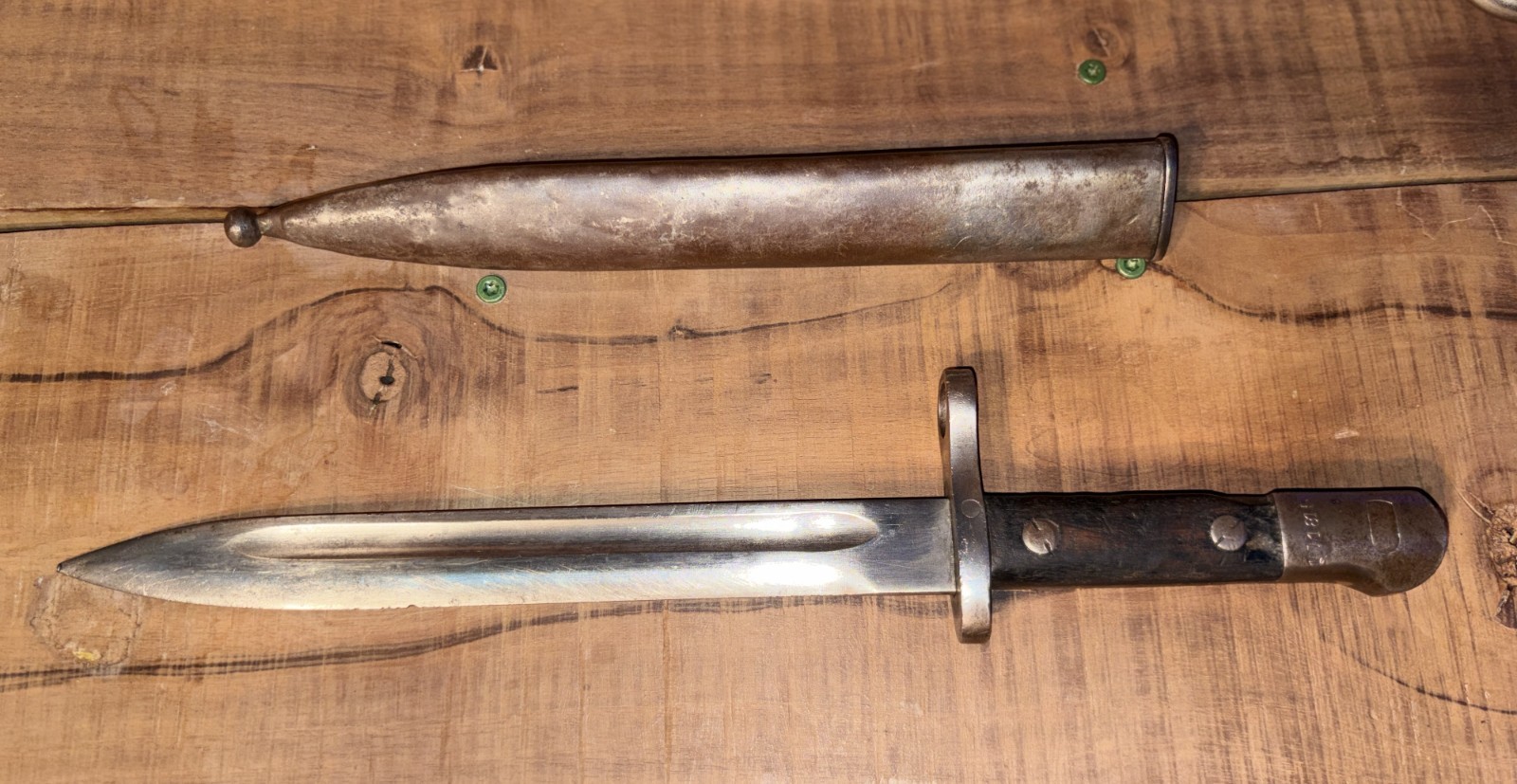 Turkish Mauser Bayonet w/ Scabbard Ottoman Military Bayonet Antique WWI Era
