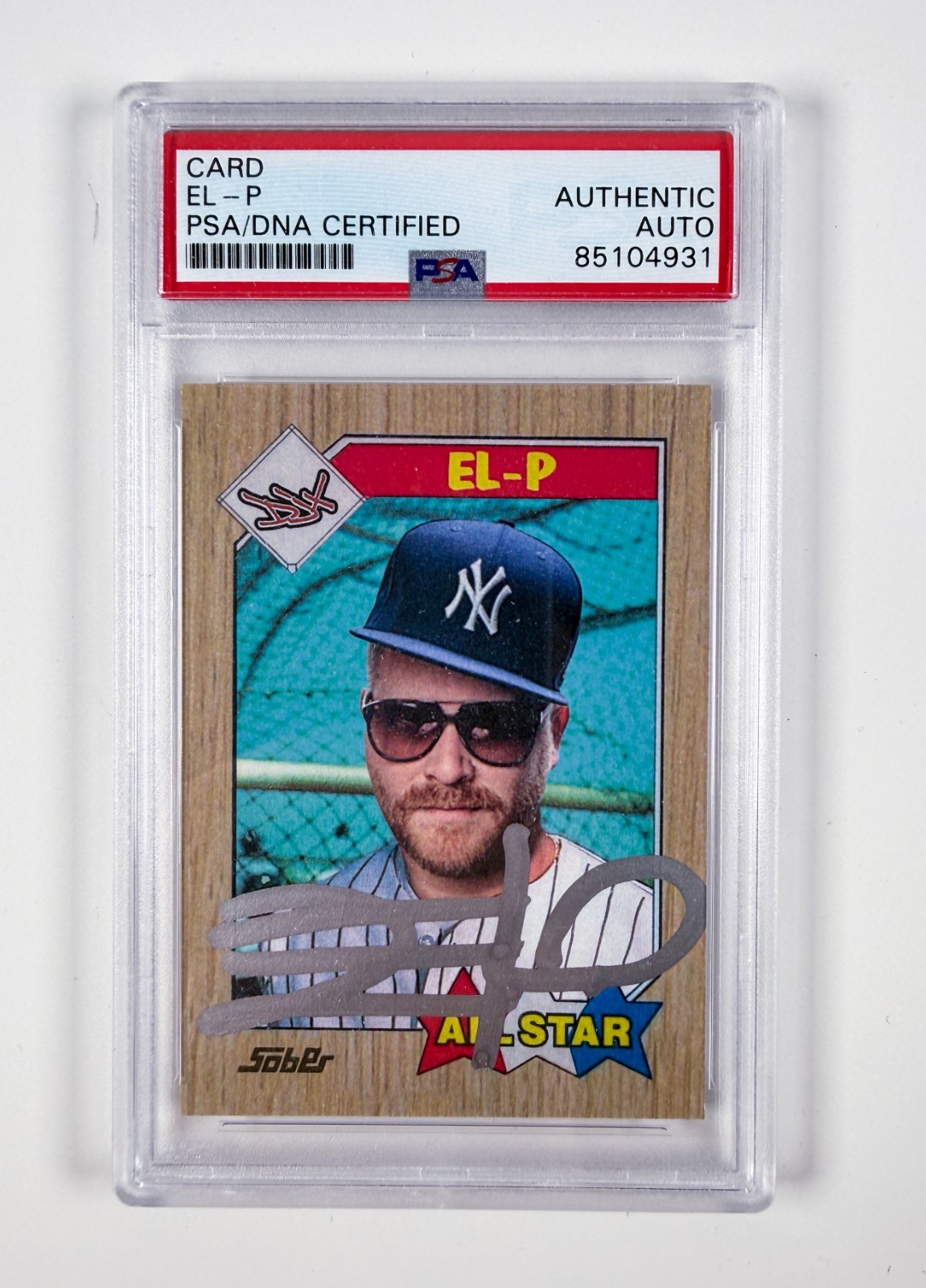 El-P 1987 Topps Signed Autographed Trading Card PSA Company Flow Run the Jewels El-P 1987 Topps Signed Autographed Trading Card PSA Company Flow Run the Jewels