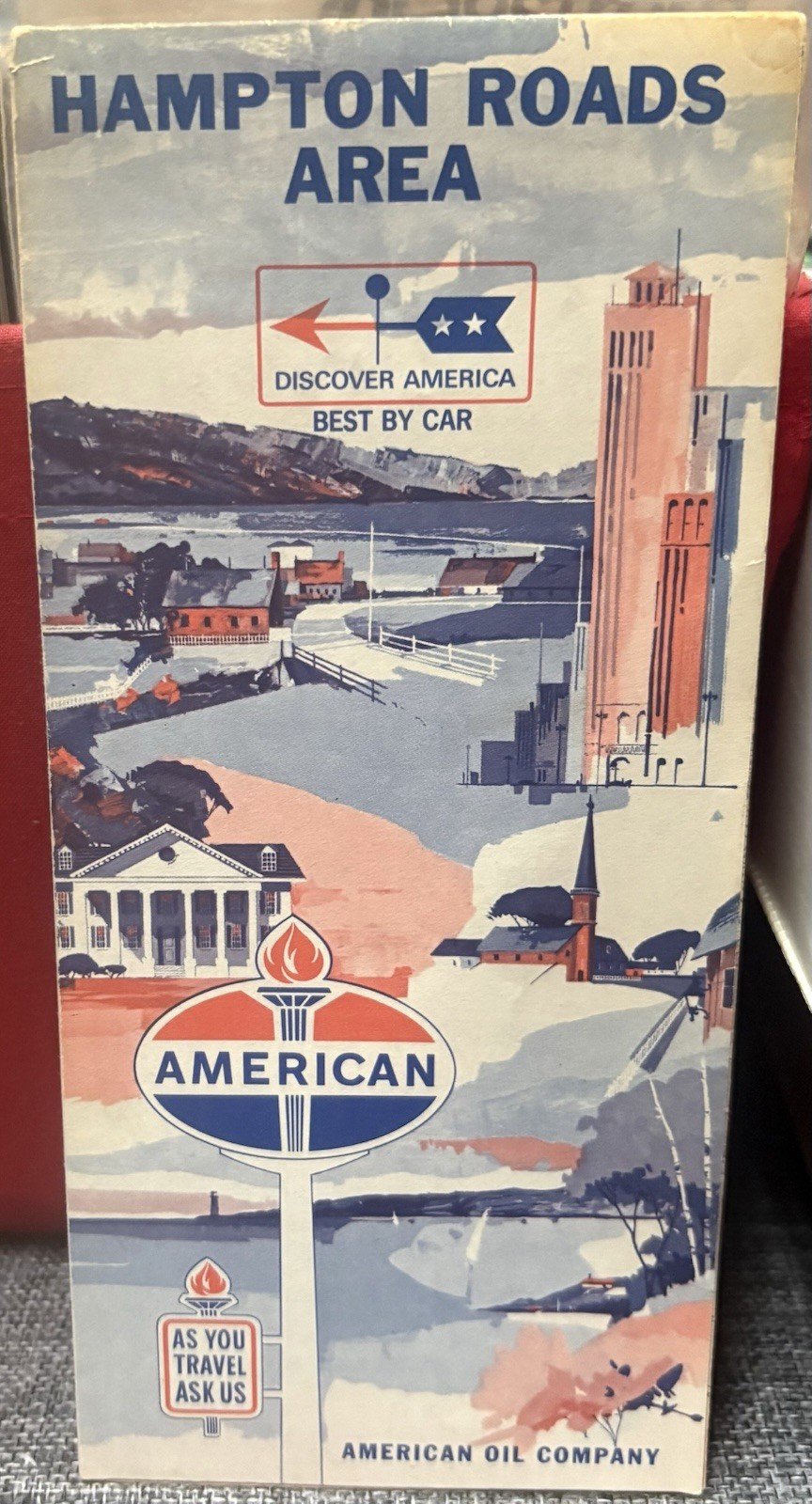 American Oil Road Map HAMPTON ROADS NORFOLK Virginia Newport News 1968 American Oil Road Map HAMPTON ROADS NORFOLK Virginia Newport News 1968