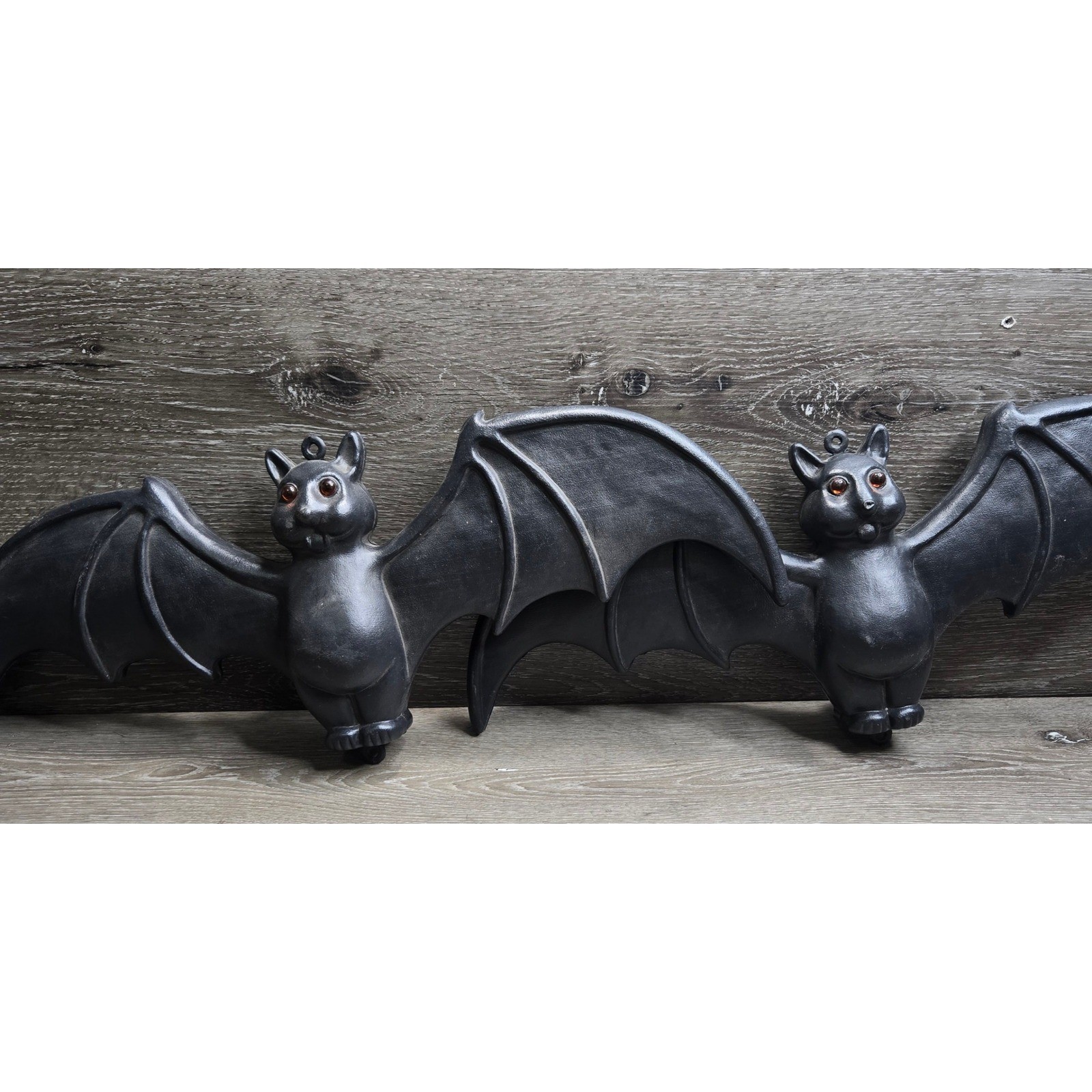 Vintage 1996 Union Products Black Bat Halloween Blow Mold 2pcs Don Featherstone