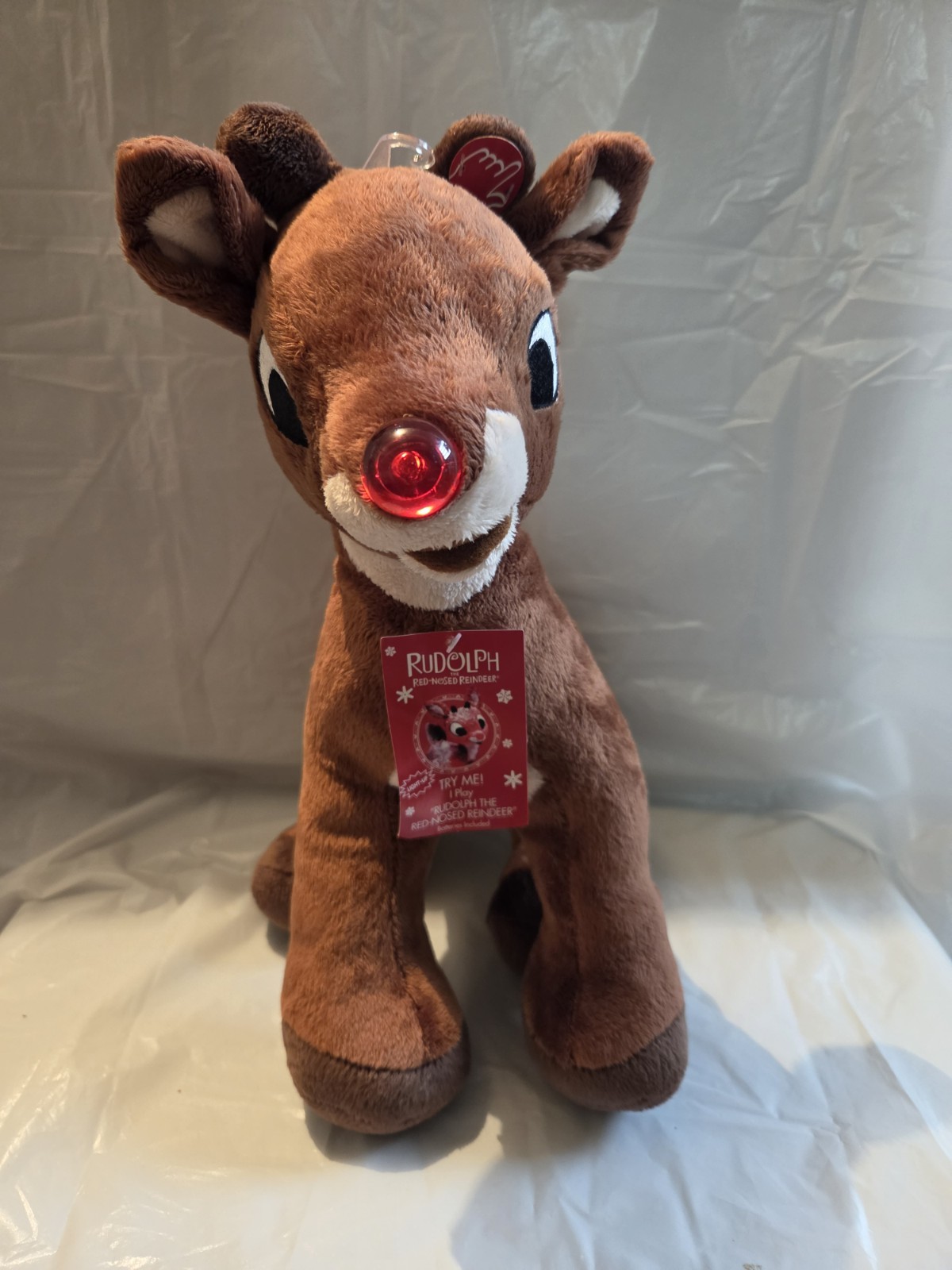 Singing Rudolph the red nose reindeer plush