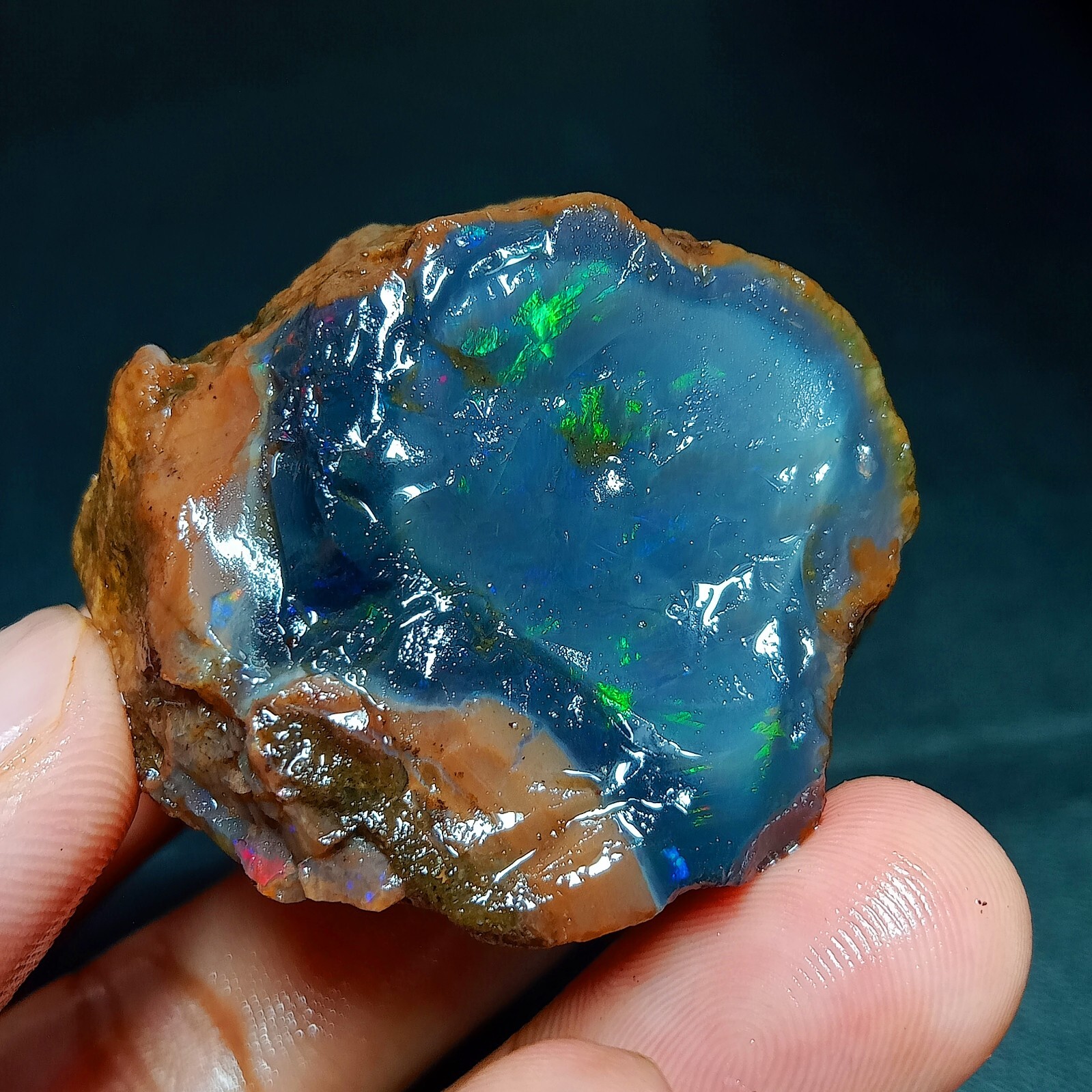 Natural Blue Fire Opal Rough – Ethiopian Welo Bright Specimen Stone Natural Blue Fire Opal Rough – Ethiopian Welo Bright Specimen Stone