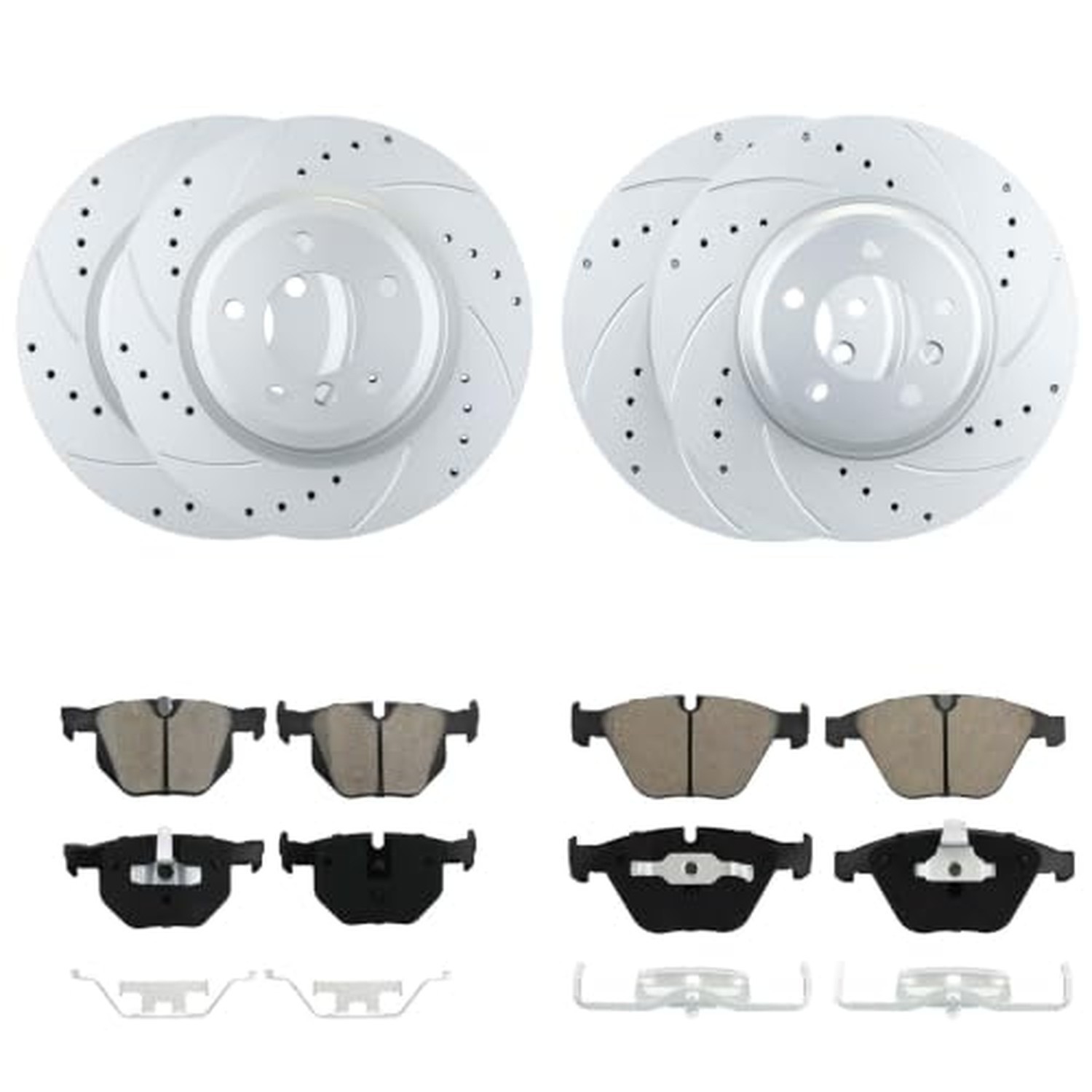 Front And Rear Brake Pads And Rotors Compatible With BMW Front And Rear Brake Pads And Rotors Compatible With BMW