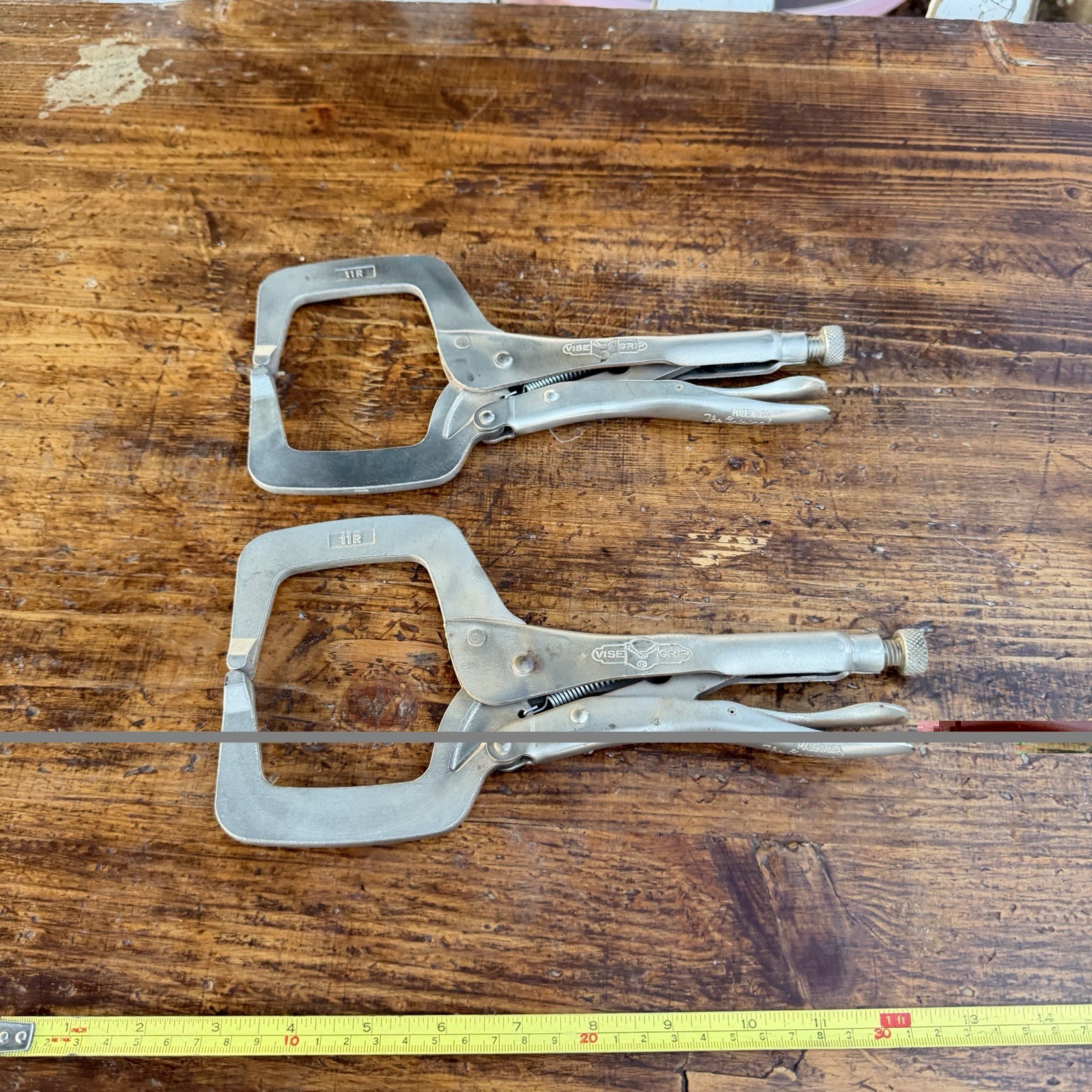 Vintage Lot of 2 Petersen Dewitt Vise-Grip 11R Locking C-Clamps Made In USA
