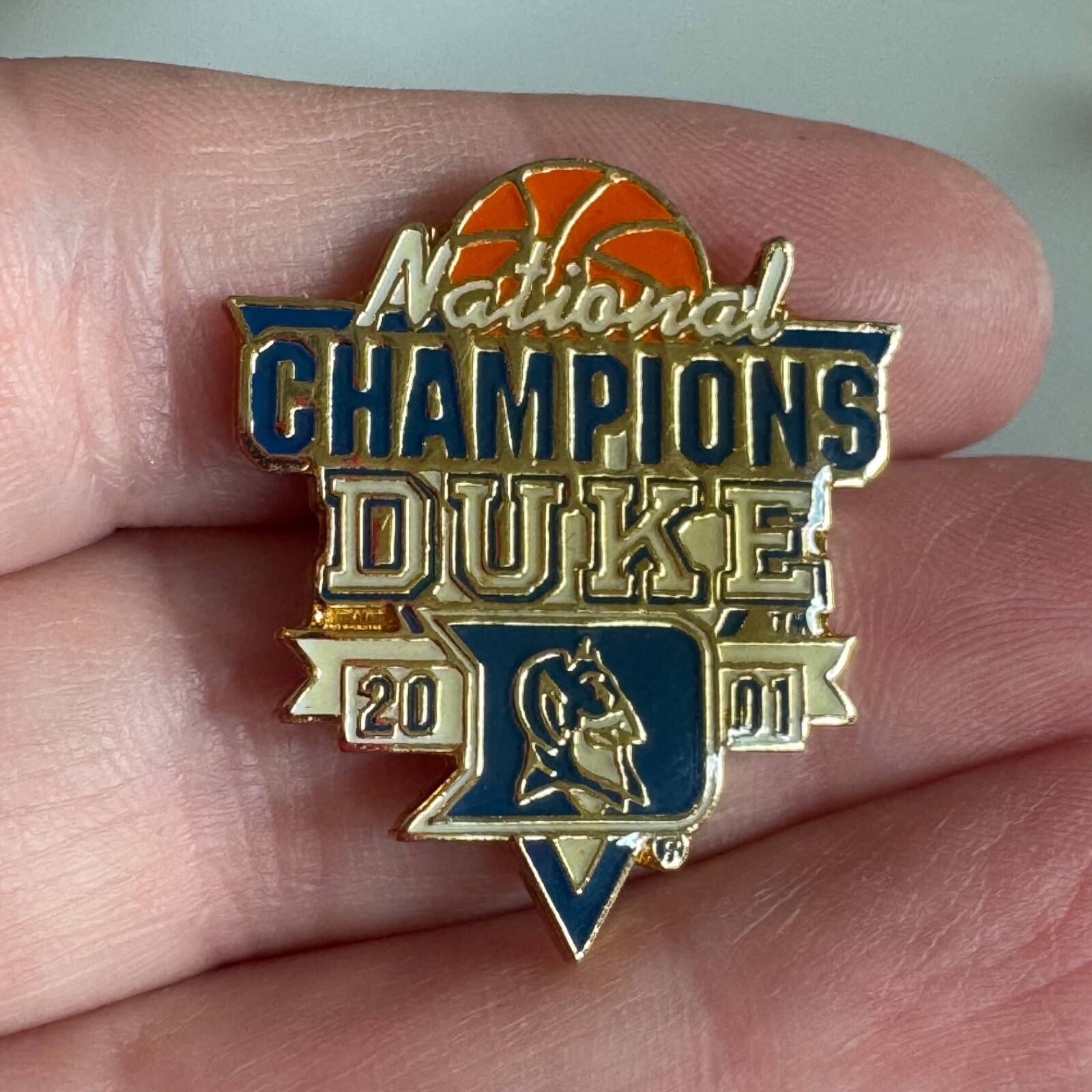 Vintage 2001 Duke University National Champions NCAA March Madness Lapel Pin Vintage 2001 Duke University National Champions NCAA March Madness Lapel Pin
